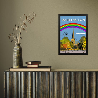 Darlington (St Cuthbert's Church) portrait by Richard O'Neill A3 Black Frame