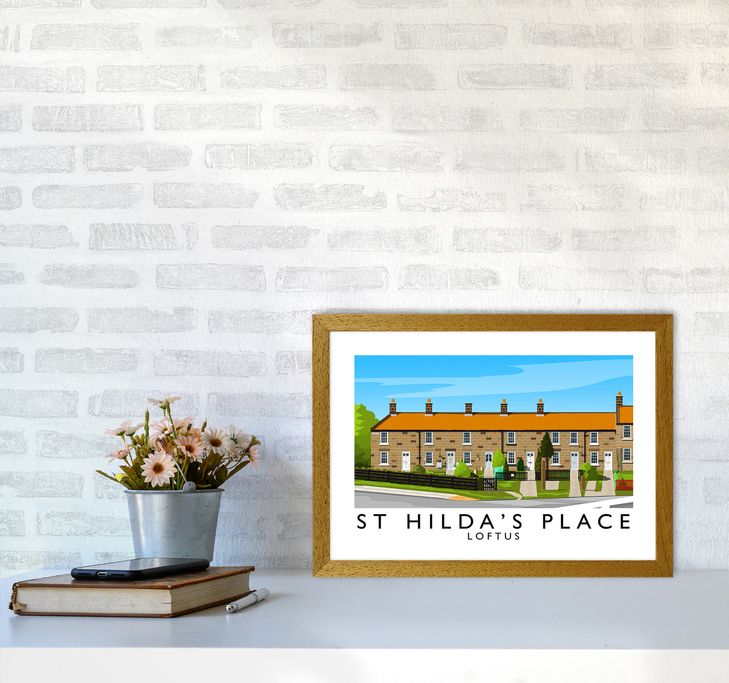 St Hilda's Place Art Print by Richard O'Neill A3 Print Only