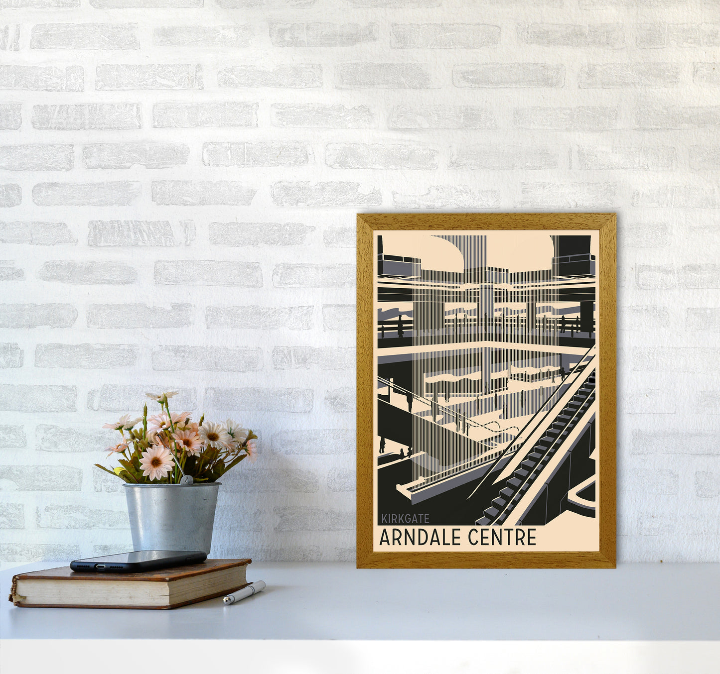 Kirkgate Arndale Centre Travel Art Print by Richard O'Neill A3 Print Only