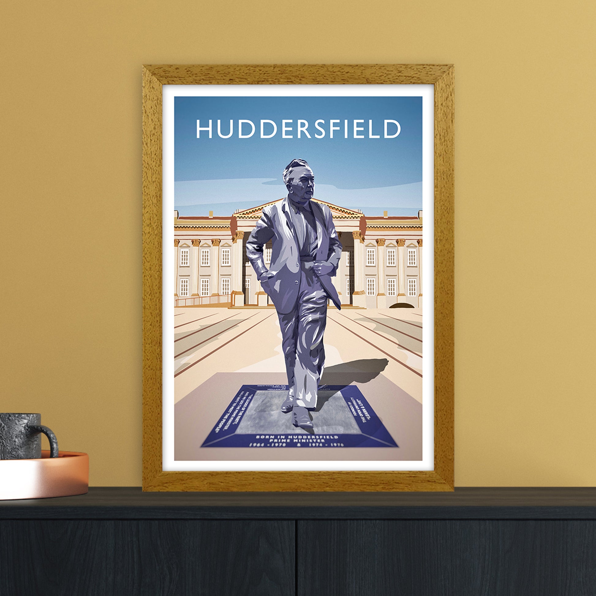 Huddersfield Portrait Travel Art Print by Richard O'Neill A3 Print Only