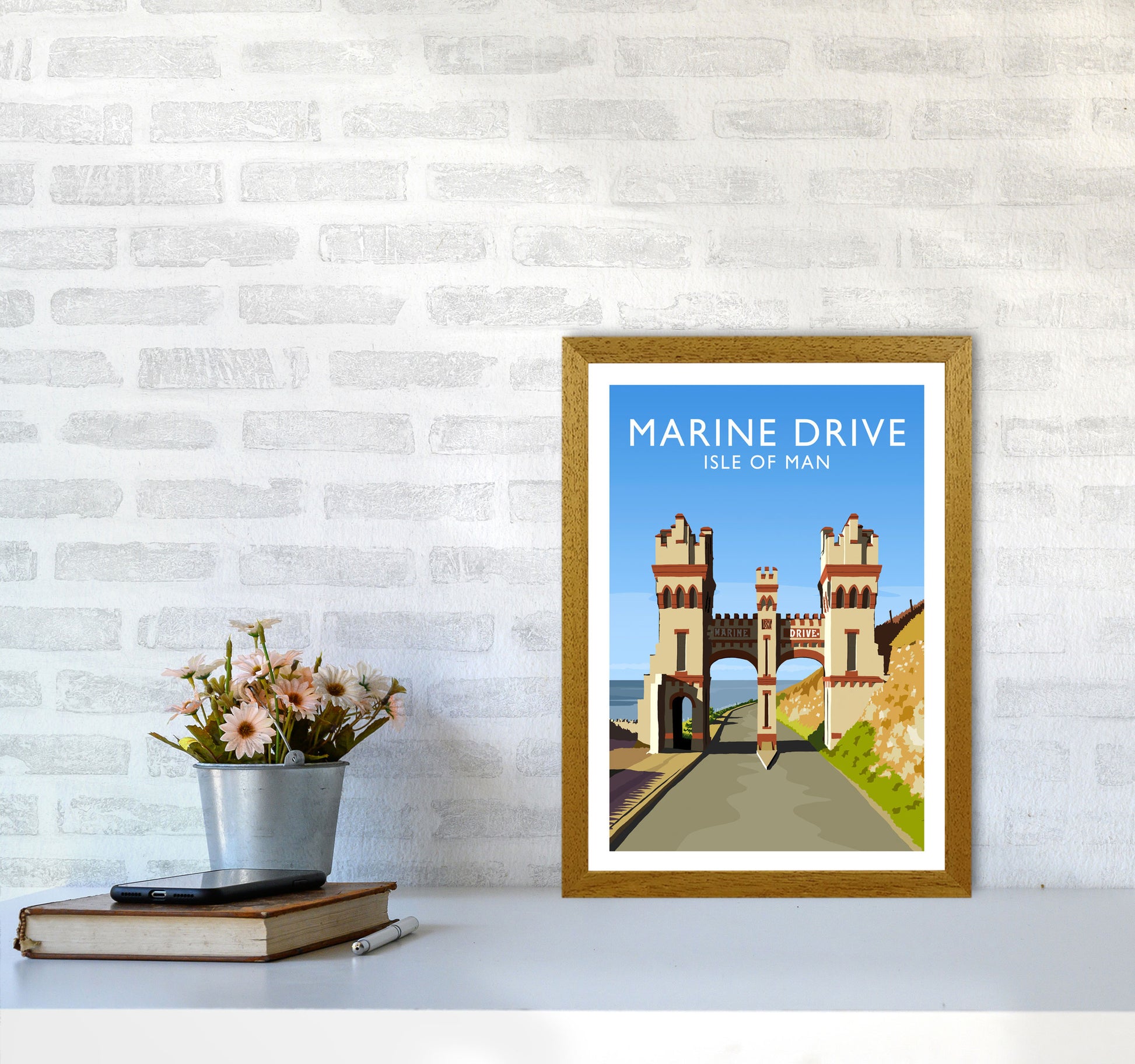 Marine Drive portrait Travel Art Print by Richard O'Neill A3 Print Only