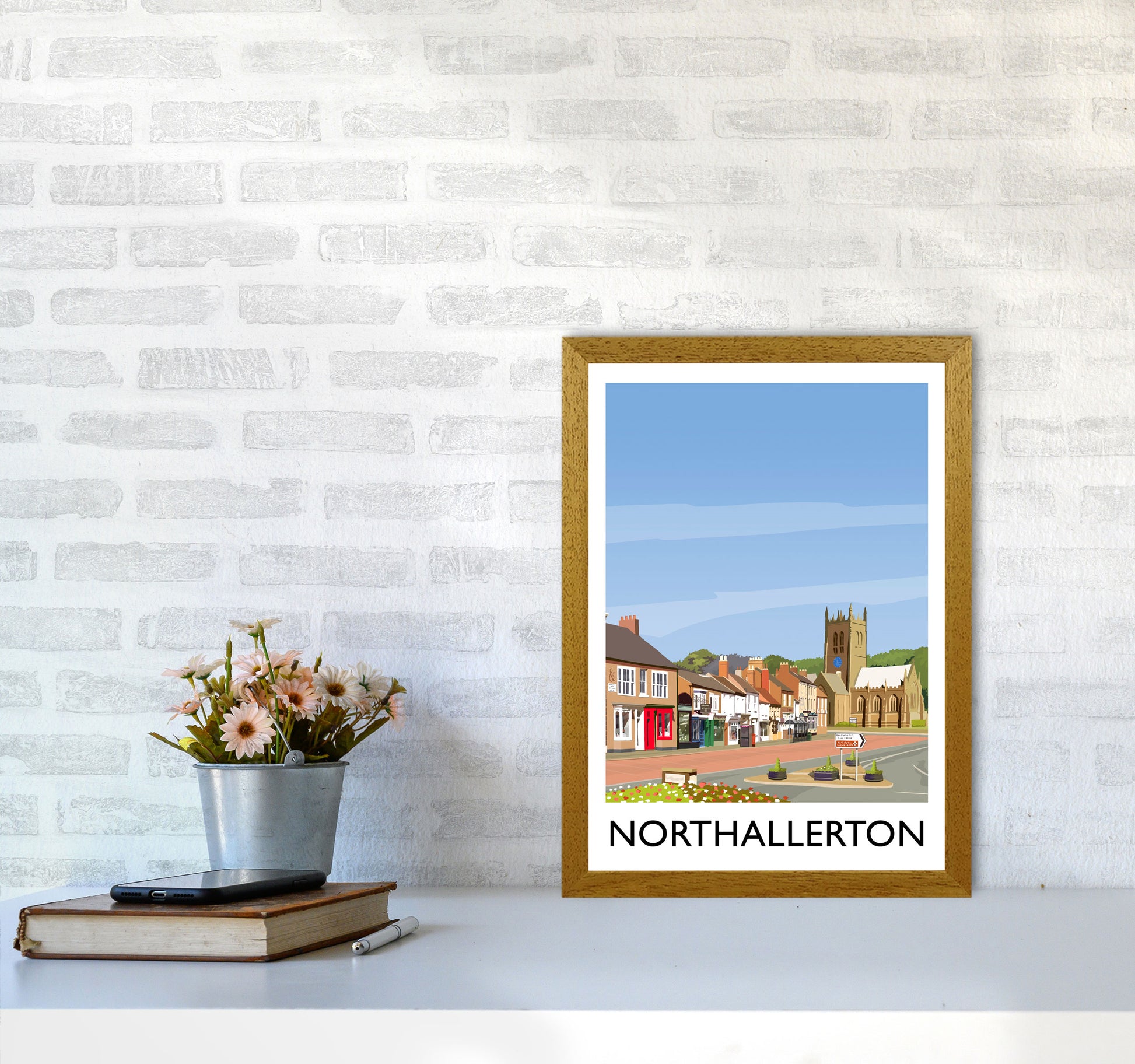 Northallerton 5 portrait Travel Art Print by Richard O'Neill A3 Print Only