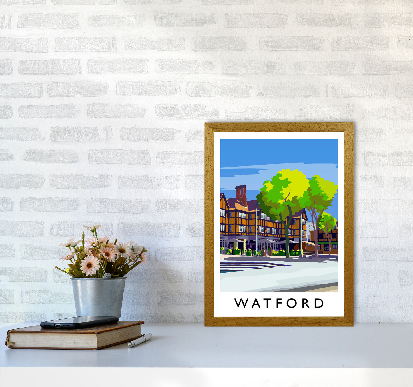 Watford 2 portrait Travel Art Print by Richard O'Neill A3 Print Only