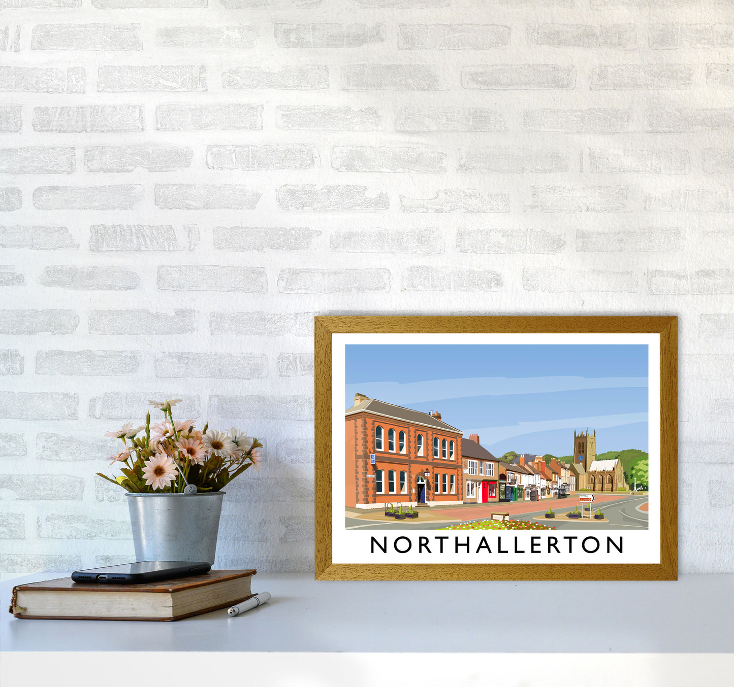 Northallerton 5 Travel Art Print by Richard O'Neill A3 Print Only