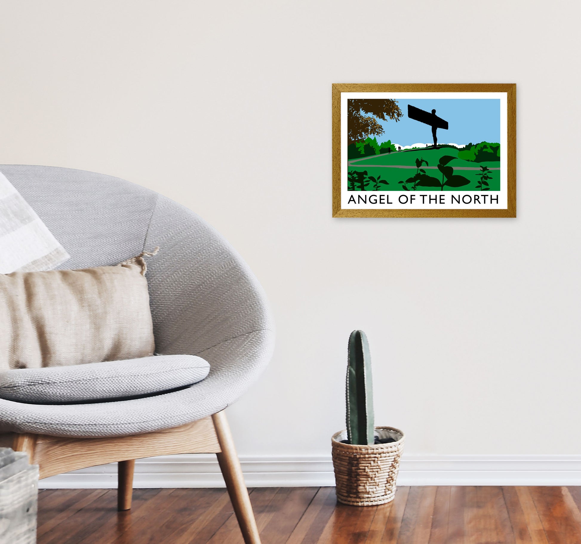 Angel of The North Landscape Framed Digital Art Print by Richard O'Neill A3 Print Only