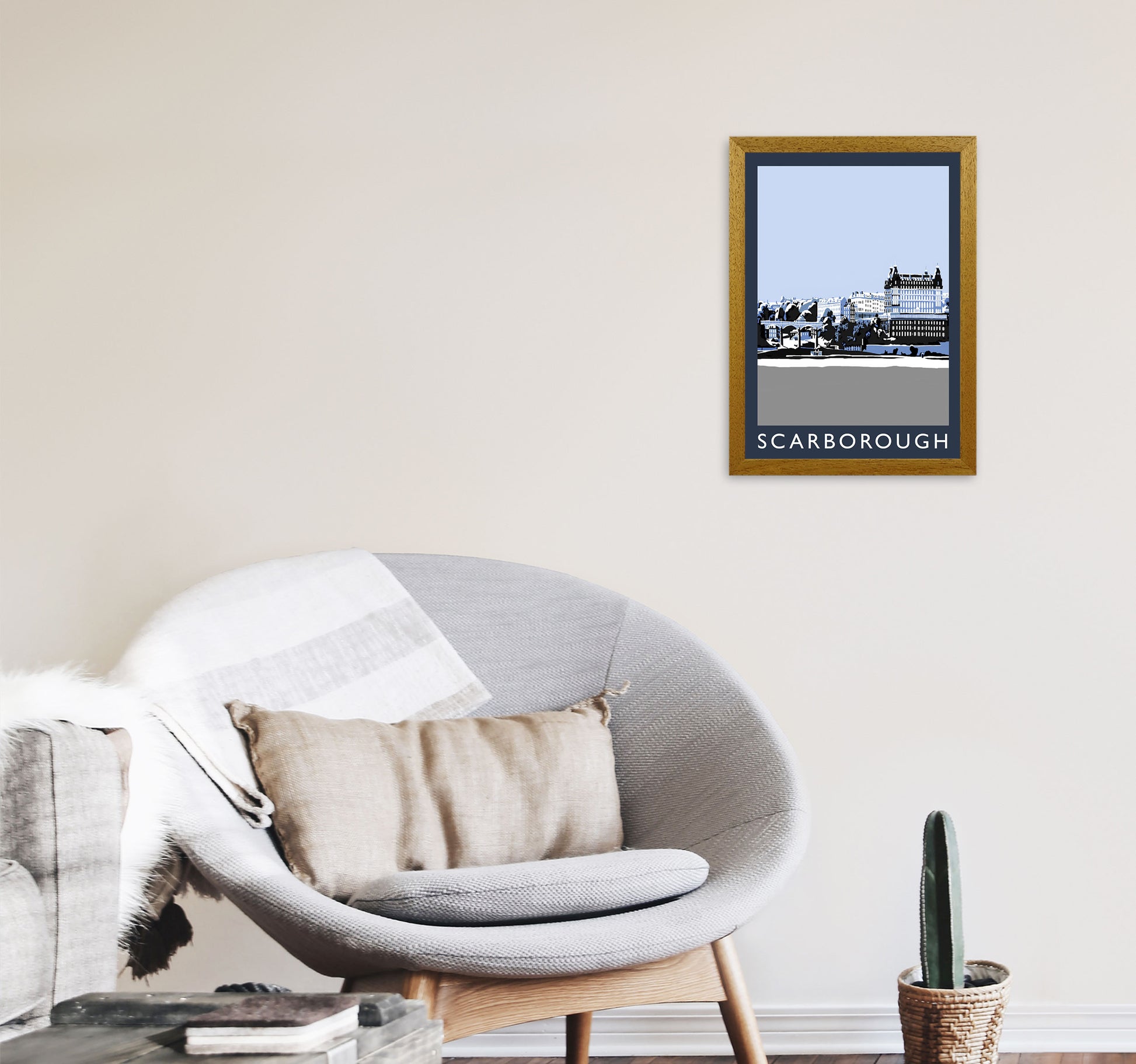 Scarborough by Richard O'Neill Yorkshire Art Print, Vintage Travel Poster A3 Print Only