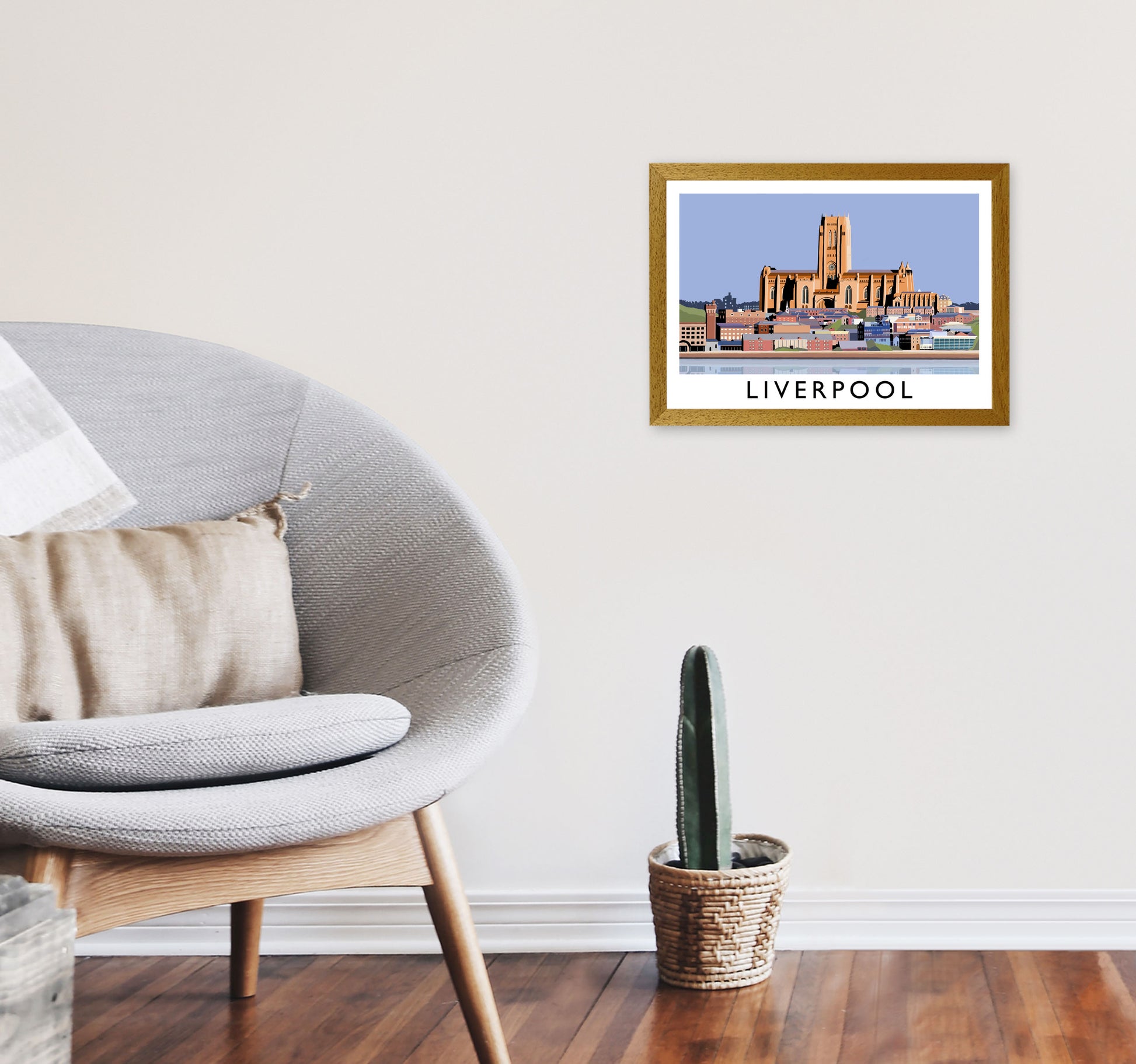 Liverpool Framed Digital Art Print by Richard O'Neill A3 Print Only