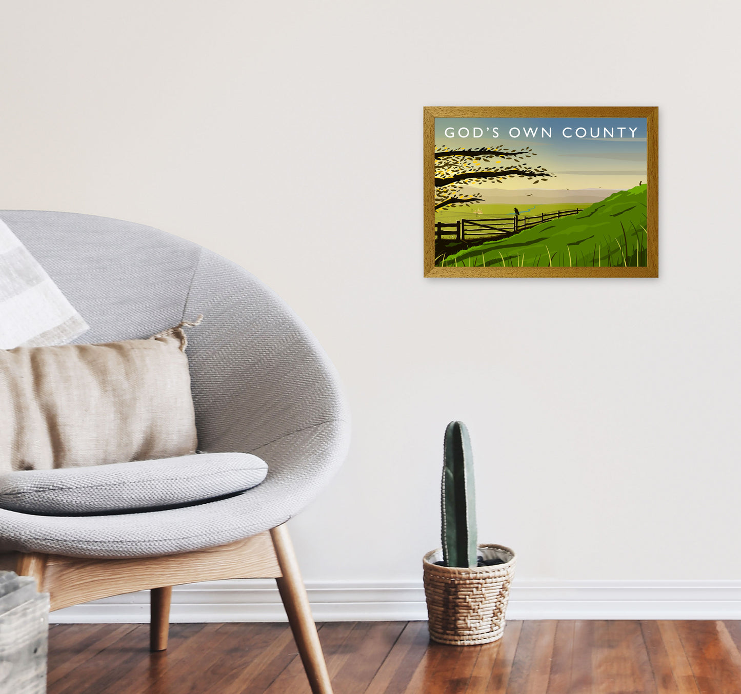 Gods Own County (Landscape) Yorkshire Art Print Poster by Richard O'Neill A3 Print Only