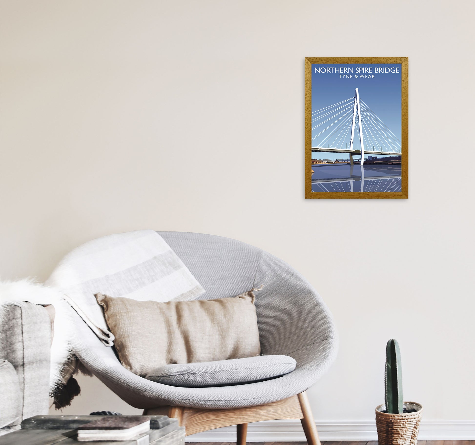 Northern Spire Bridge Tyne & Wear Framed Art Print by Richard O'Neill A3 Print Only