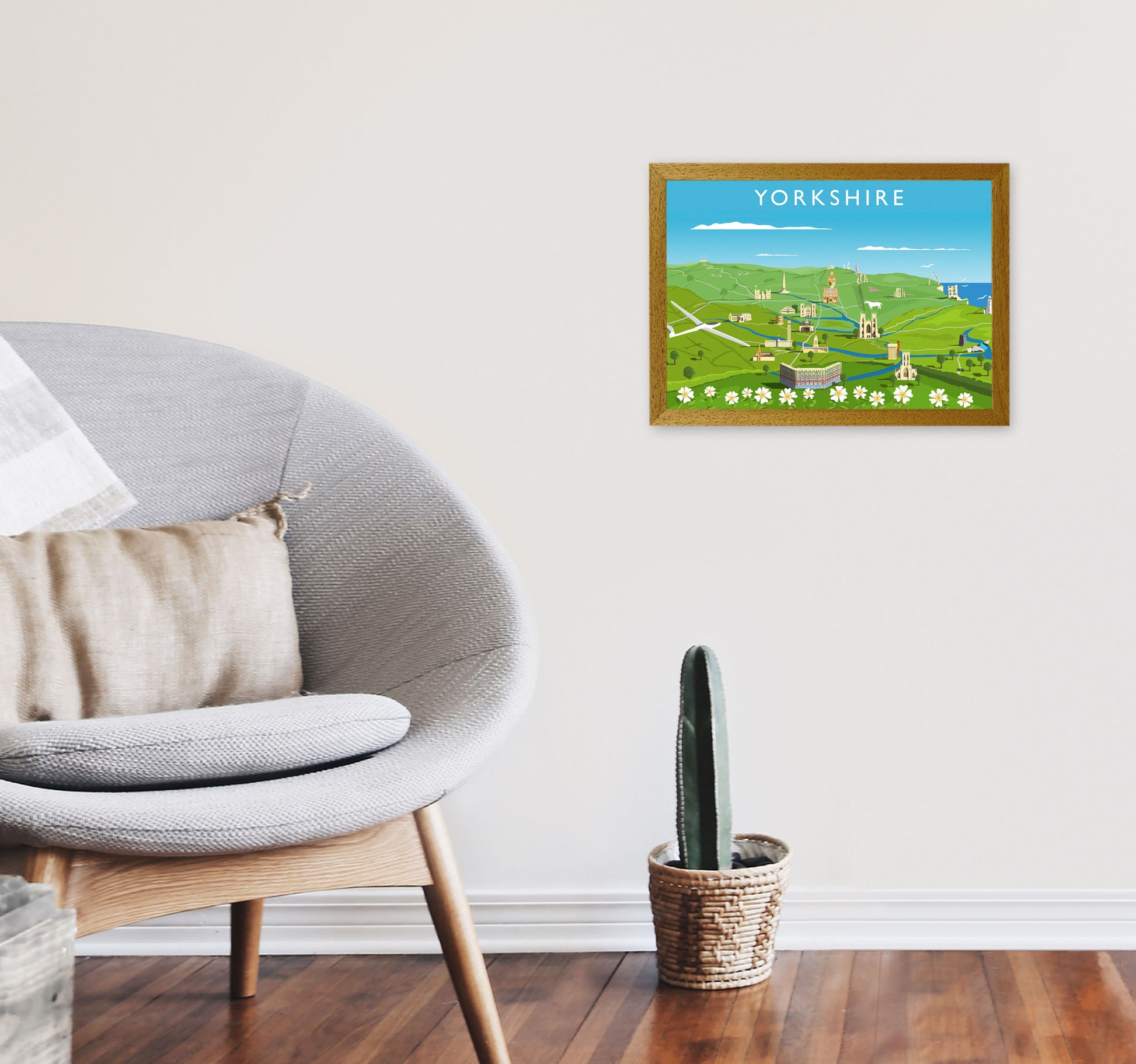 Yorkshire Framed Digital Art Print by Richard O'Neill A3 Print Only
