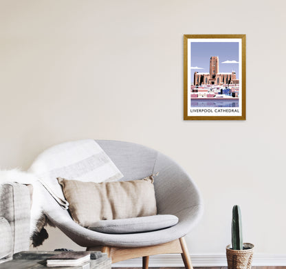 Liverpool Cathedral In Snow Portrait by Richard O'Neill A3 Print Only