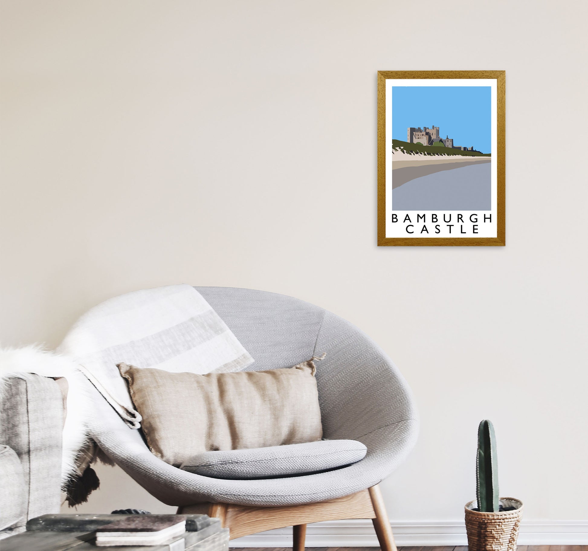 Bamburgh Castle Portrait by Richard O'Neill A3 Print Only