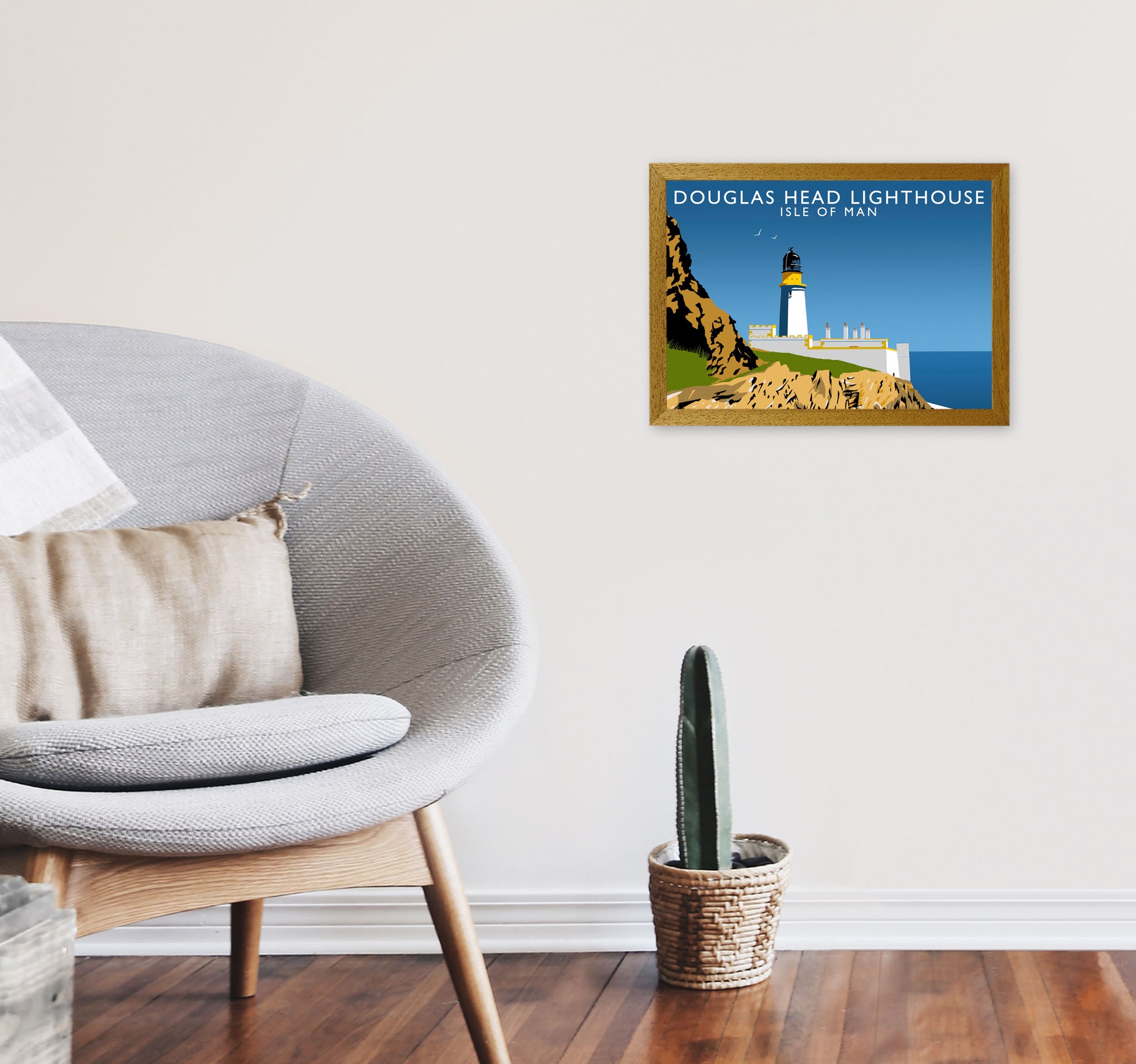 Douglas Head Lighthouse Portrait by Richard O'Neill A3 Print Only