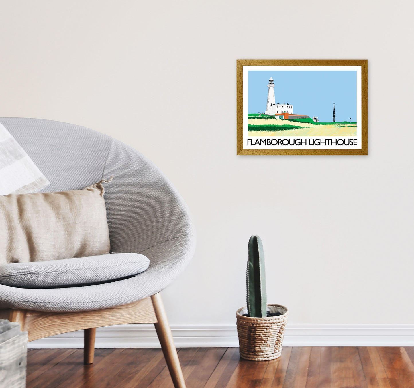 Flamborough Lighthouse Art Print by Richard O'Neill A3 Print Only