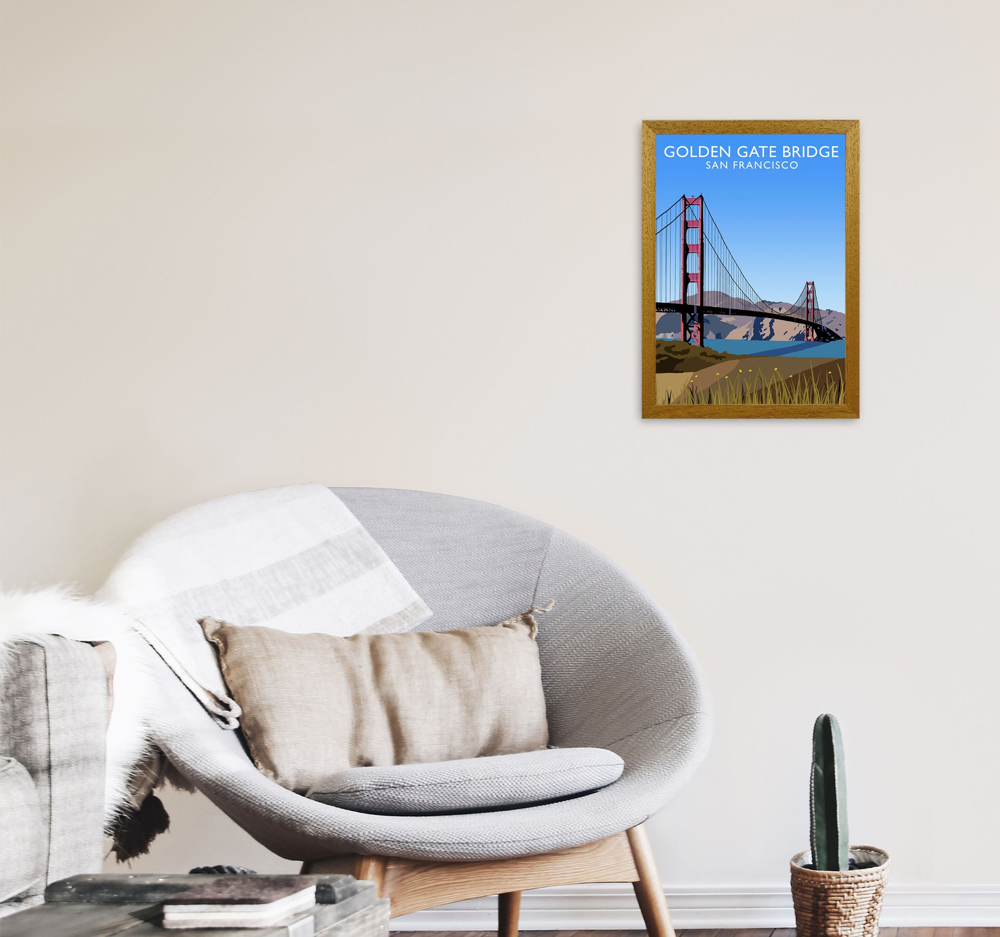 Golden Gate Bridge Portrait by Richard O'Neill A3 Print Only