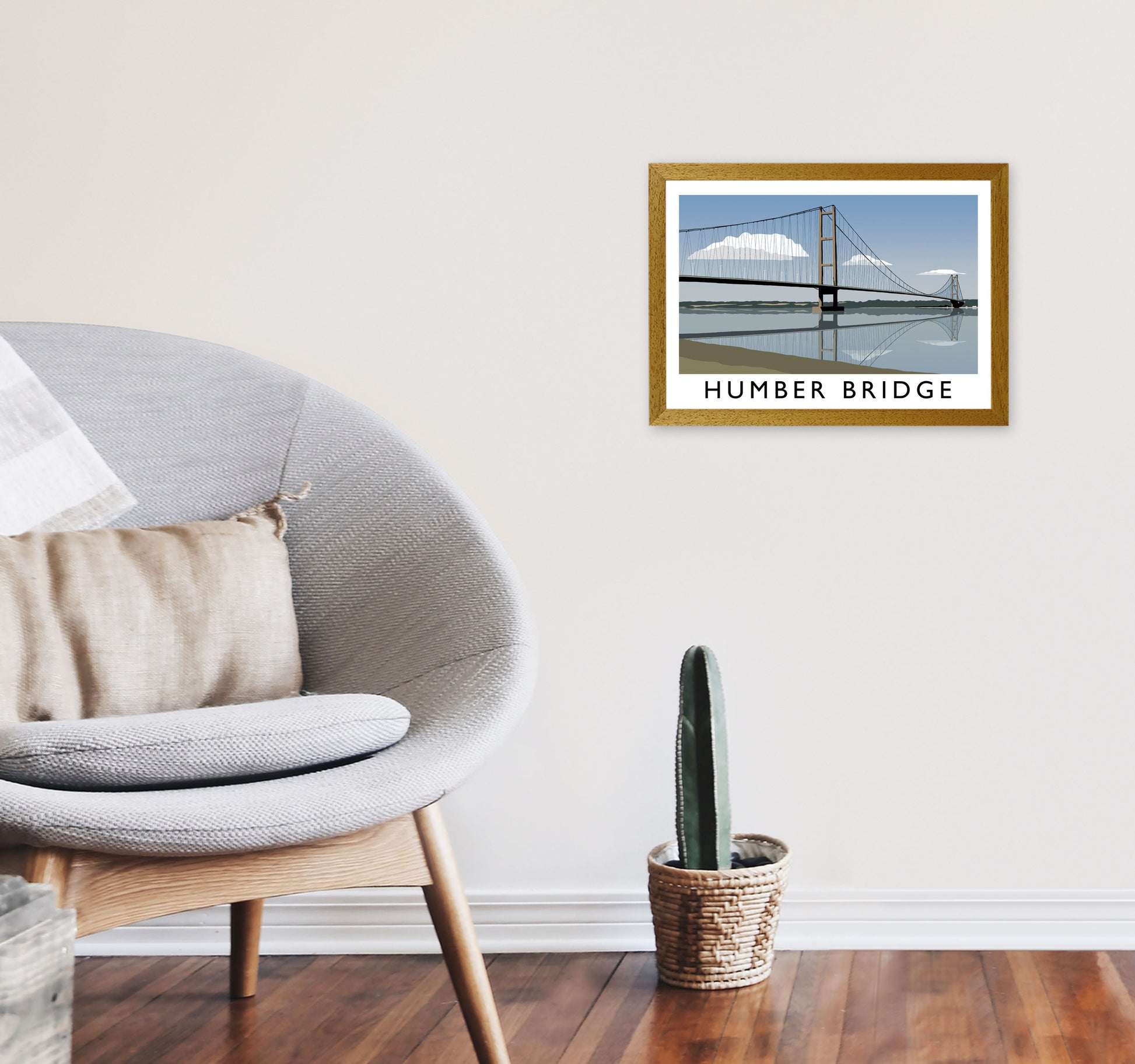 Humber Bridge Framed Digital Art Print by Richard O'Neill A3 Print Only