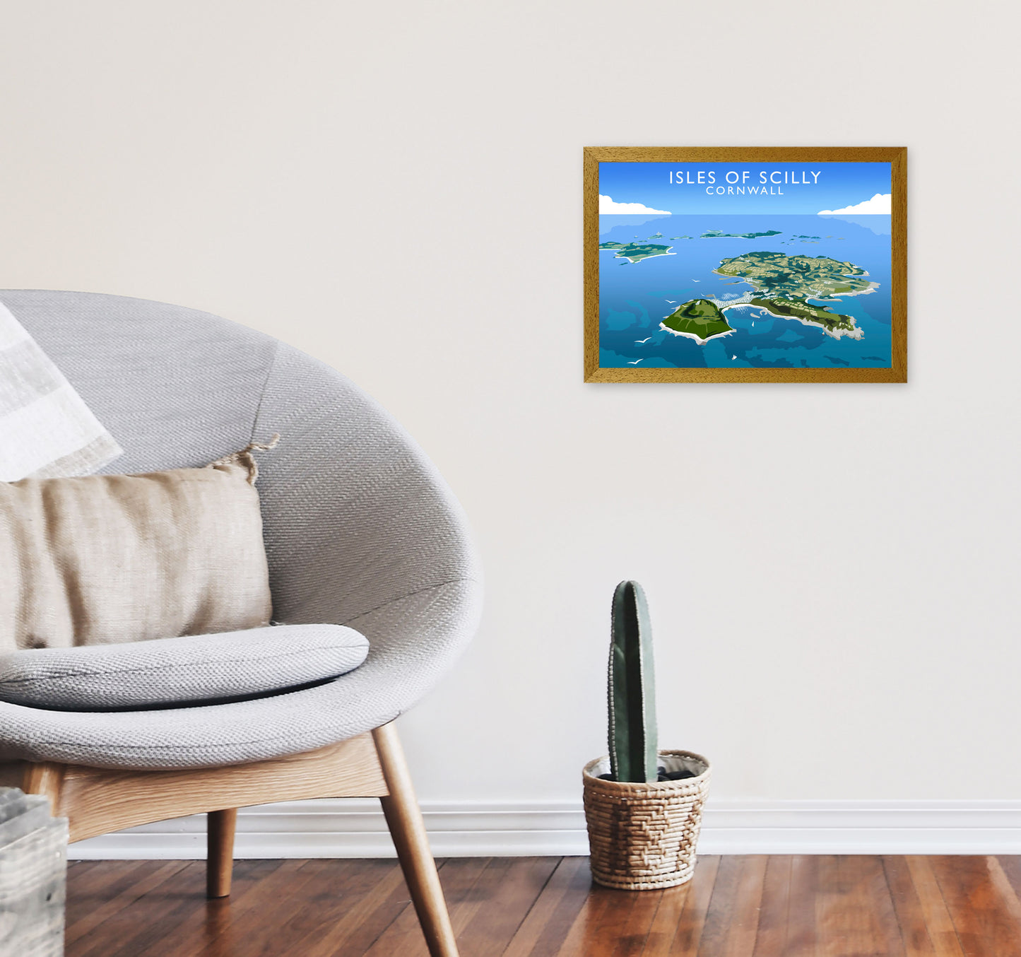 Isles of Scilly Cornwall Framed Digital Art Print by Richard O'Neill A3 Print Only