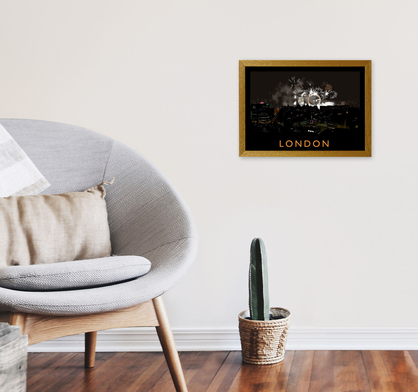 London Travel Art Print by Richard O'Neill, Framed Wall Art A3 Print Only