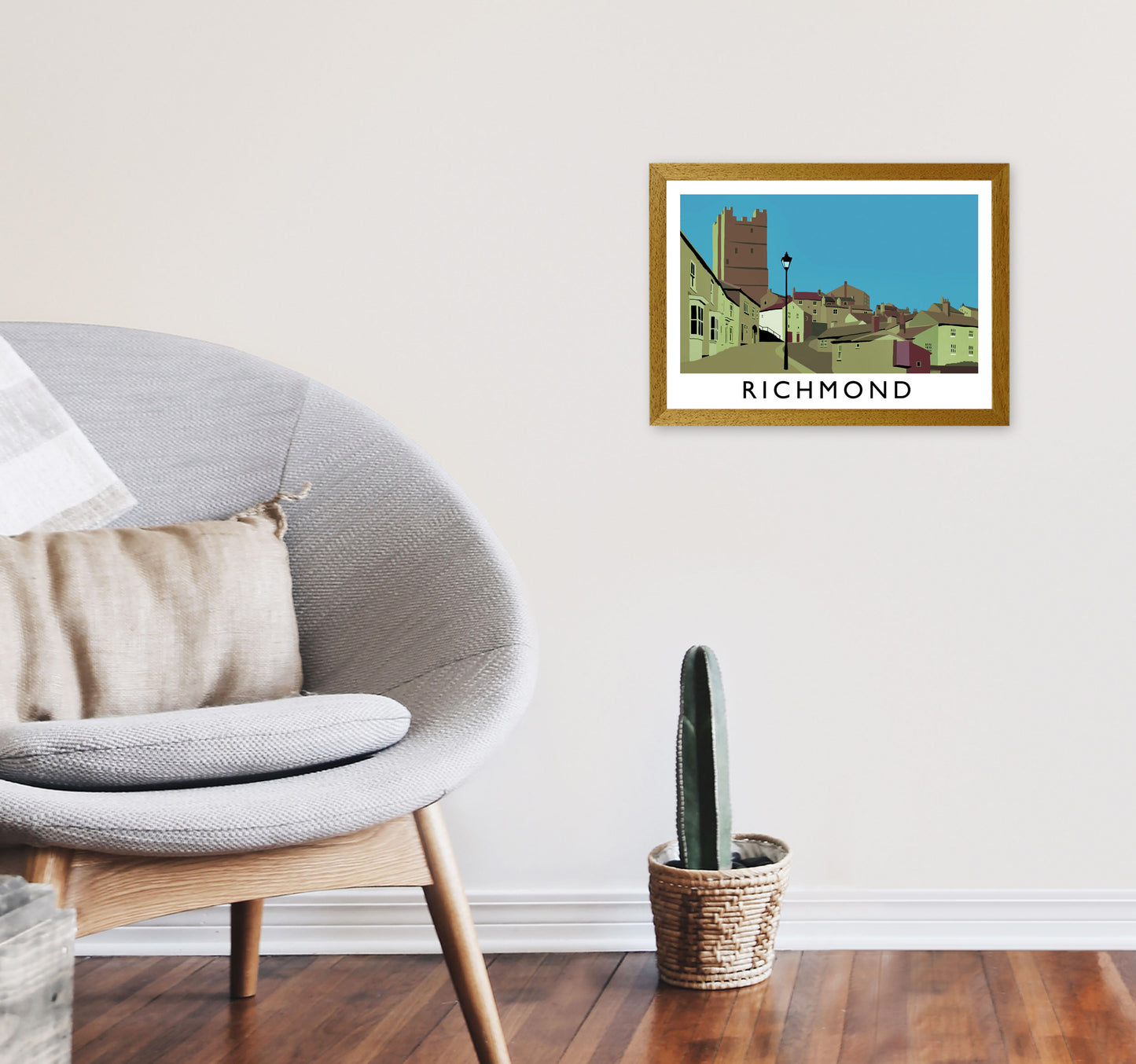 Richmond Travel Art Print by Richard O'Neill, Framed Wall Art A3 Print Only