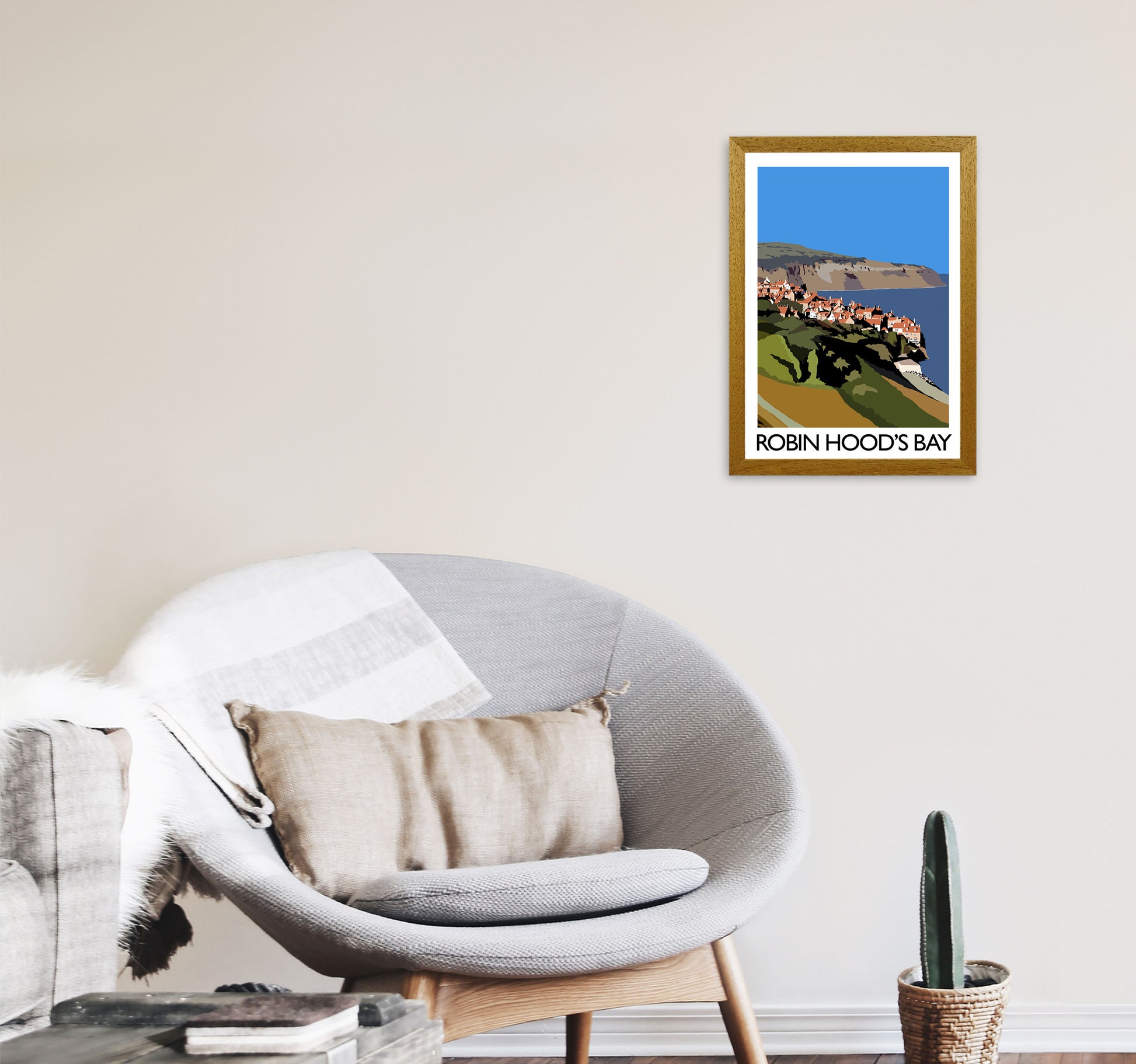 Robin Hood's Bay Portrait Travel Art Print by Richard O'Neill, Framed Wall Art A3 Print Only