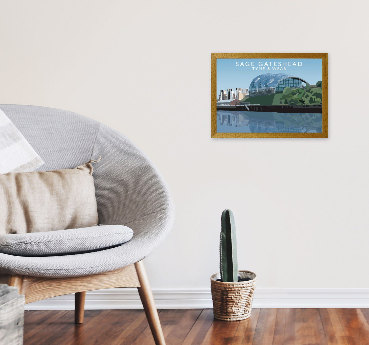 Sage Gateshead Tyne & Wear Travel Art Print by Richard O'Neill A3 Print Only