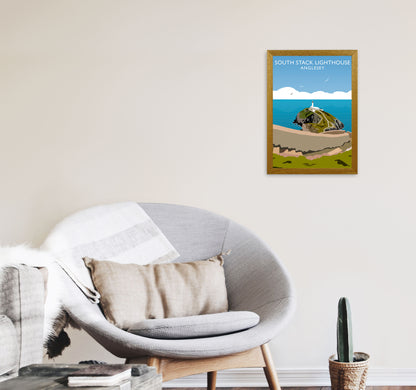 South Stack Lighthouse2 Portrait Anglesey Travel Art Print by Richard O'Neill A3 Print Only