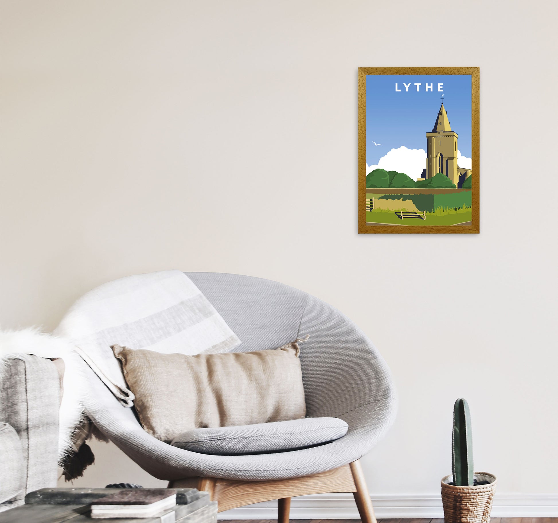 Lythe Travel Art Print by Richard O'Neill, Framed Wall Art A3 Print Only