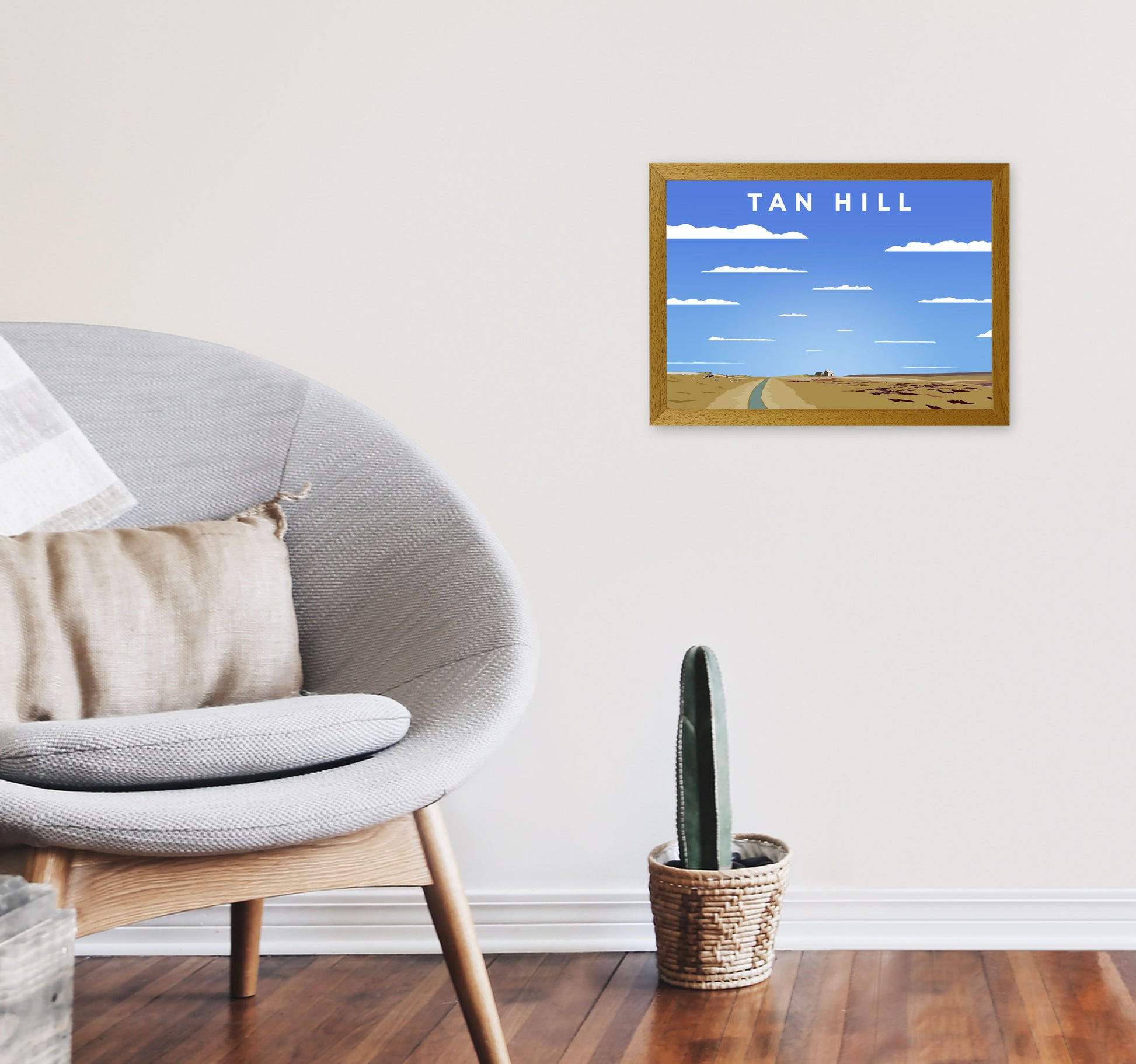 Tan Hill Digital Art Print by Richard O'Neill, Framed Wall Art A3 Print Only