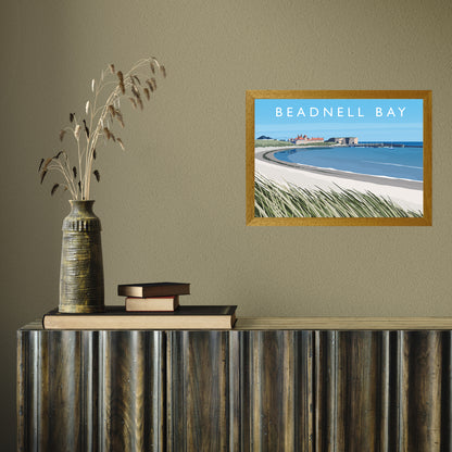 Beadnell Bay by Richard O'Neill A3 Oak Frame