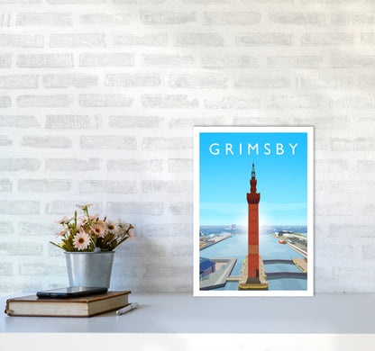Grimsby Portrait Art Print by Richard O'Neill A3 Black Frame