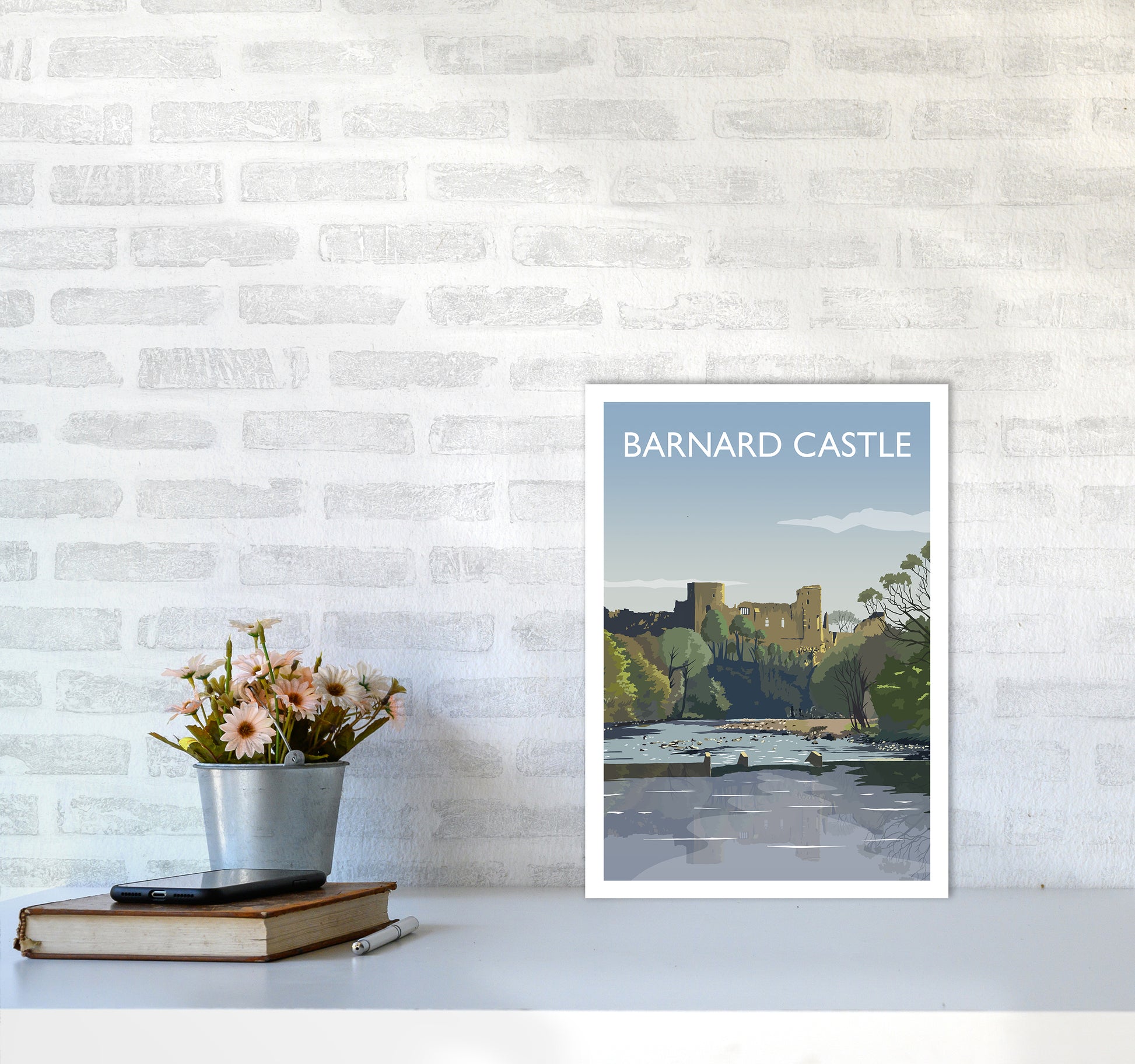 Barnard Castle 2 Portrait Art Print by Richard O'Neill A3 Black Frame