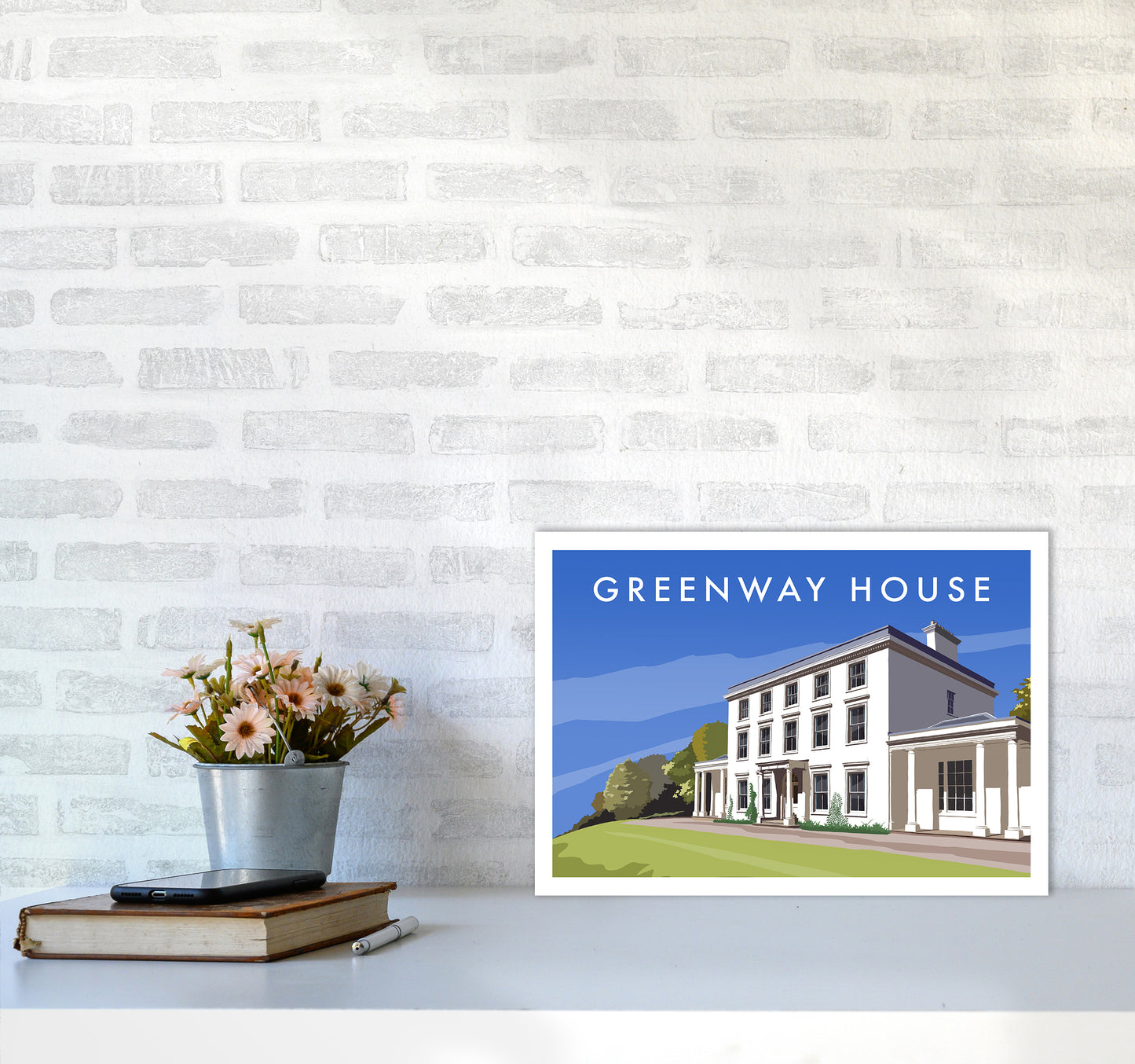 Greenway House Art Print by Richard O'Neill A3 Black Frame