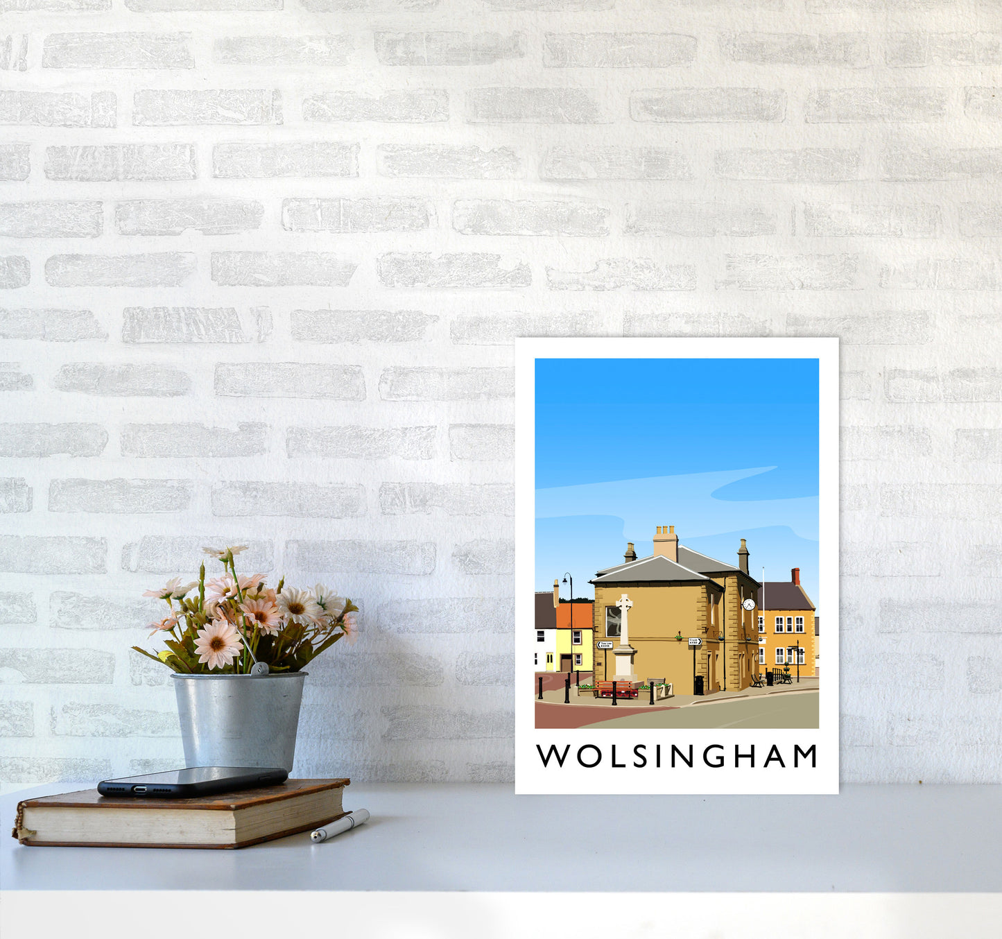 Wolsingham 2 portrait Travel Art Print by Richard O'Neill A3 Black Frame