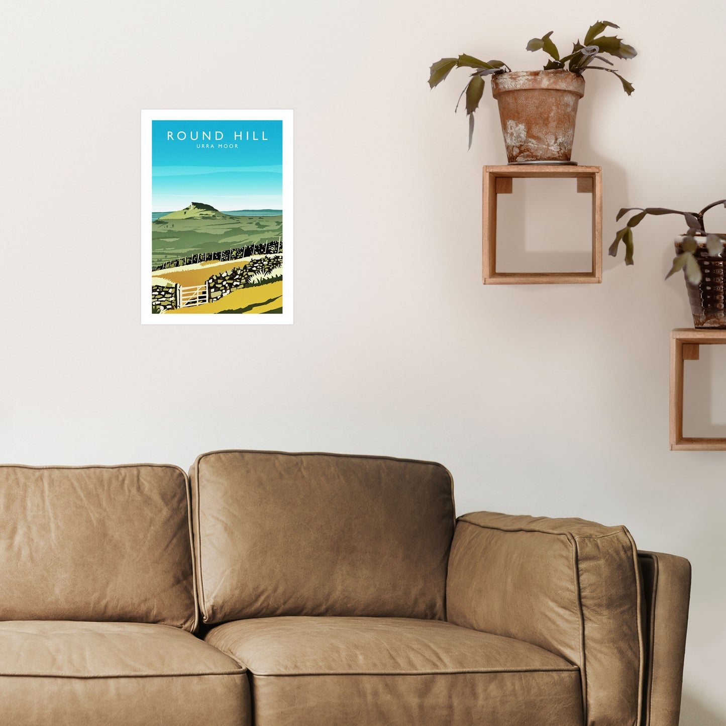 Round Hill Portrait Travel Art Print by Richard O'Neill A3 Black Frame