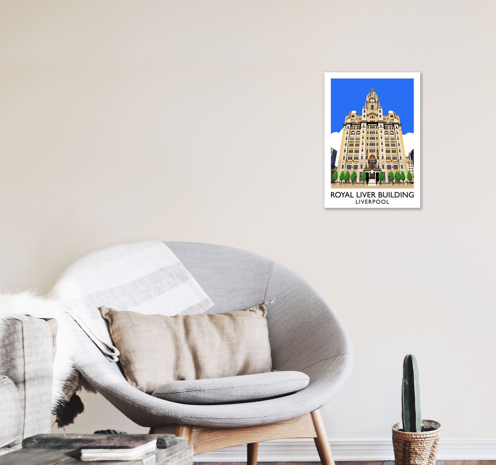 Royal Liver Building by Richard O'Neill A3 Black Frame