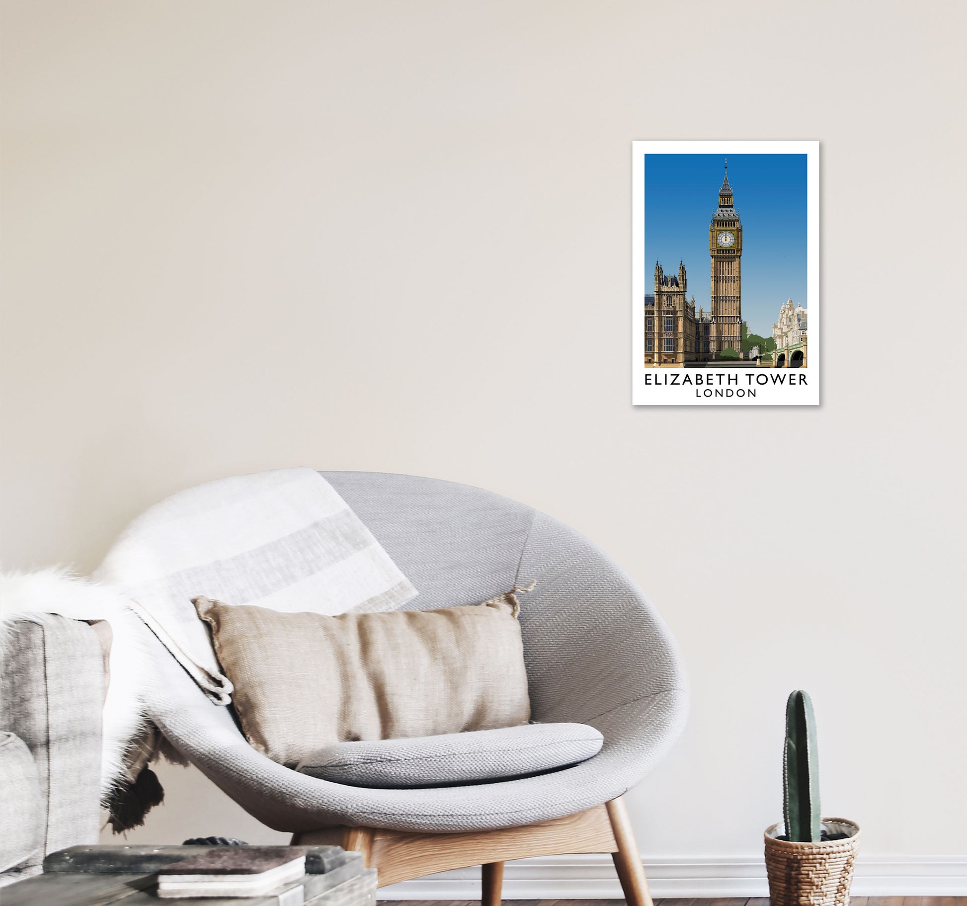 Elizabeth Tower by Richard O'Neill A3 Black Frame