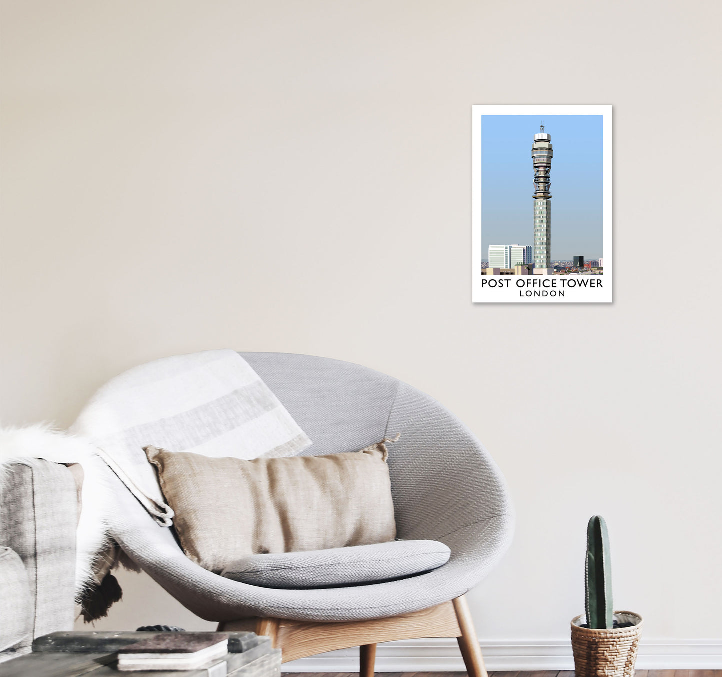 Post Office Tower London Art Print by Richard O'Neill A3 Black Frame