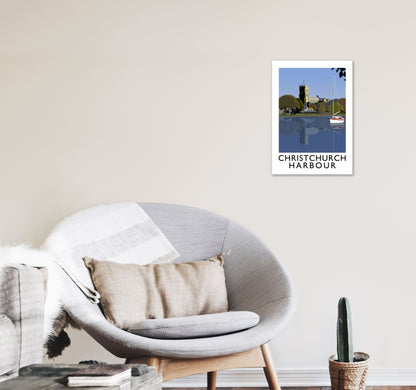 Christchurch Harbour Framed Digital Art Print by Richard O'Neill A3 Black Frame