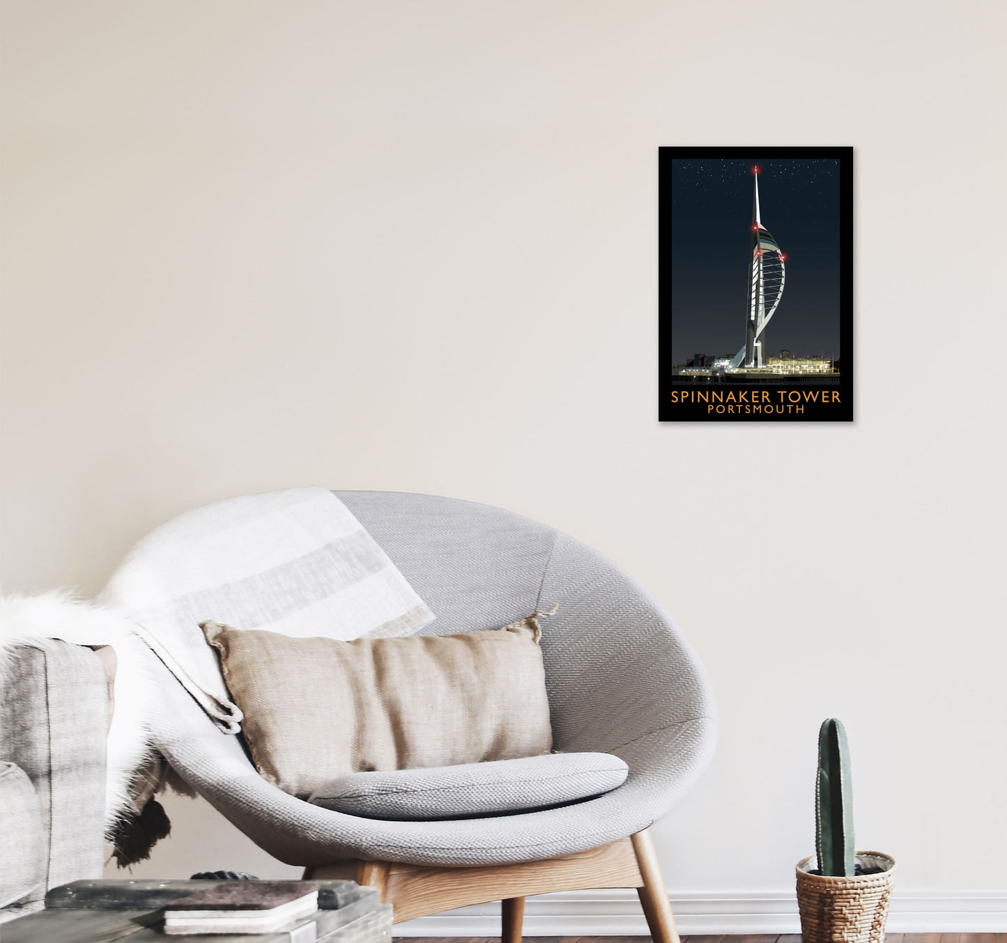 Spinnaker Tower by Richard O'Neill A3 Black Frame