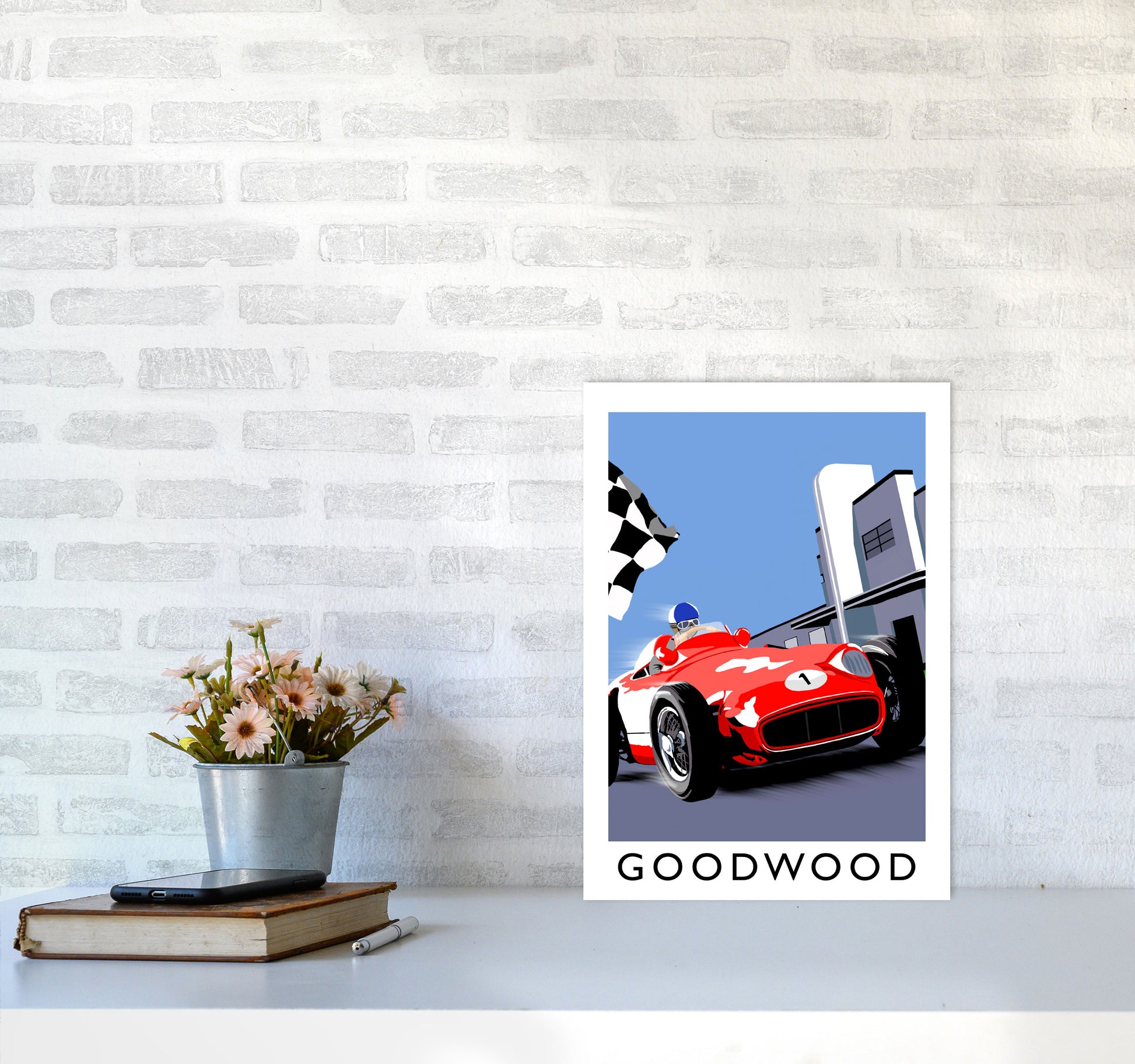 Goodwood by Richard O'Neill A3 Black Frame