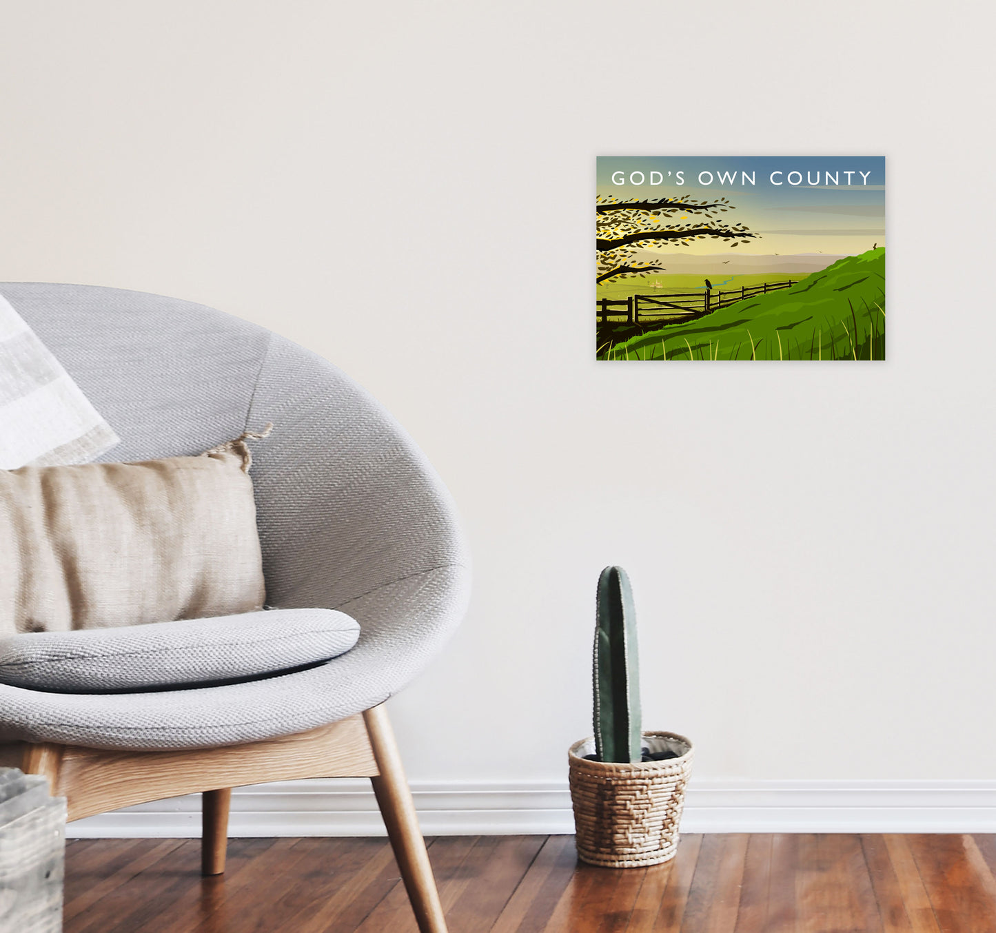 Gods Own County (Landscape) Yorkshire Art Print Poster by Richard O'Neill A3 Black Frame