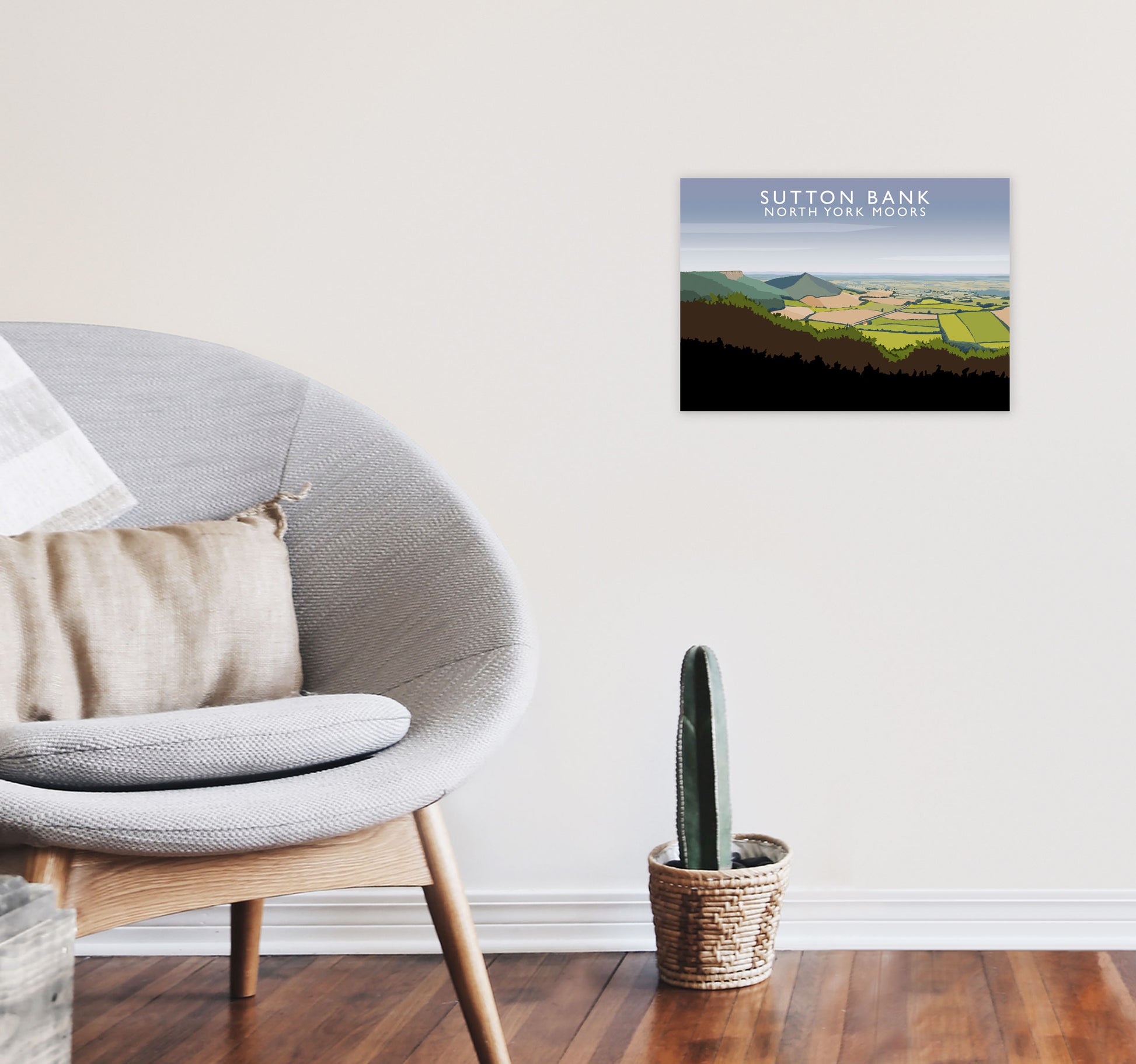 Sutton Bank North York Moors Art Print by Richard O'Neill A3 Black Frame