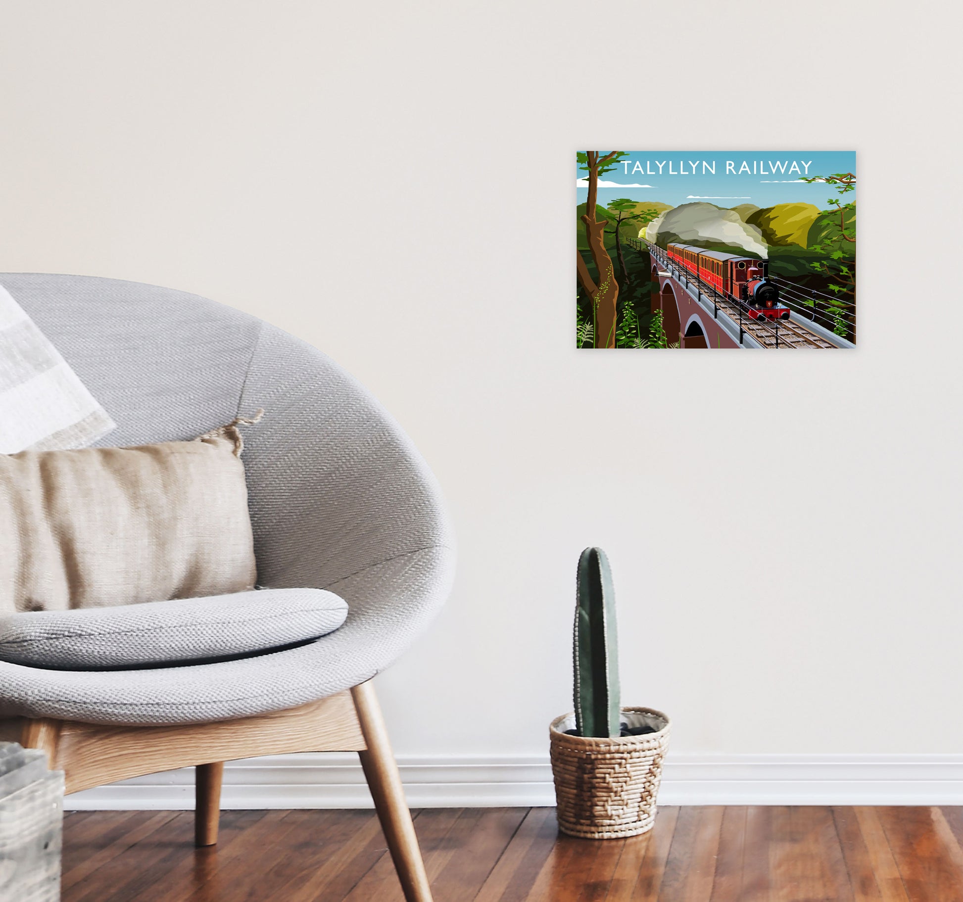 Talyllyn Railway Art Print by Richard O'Neill A3 Black Frame