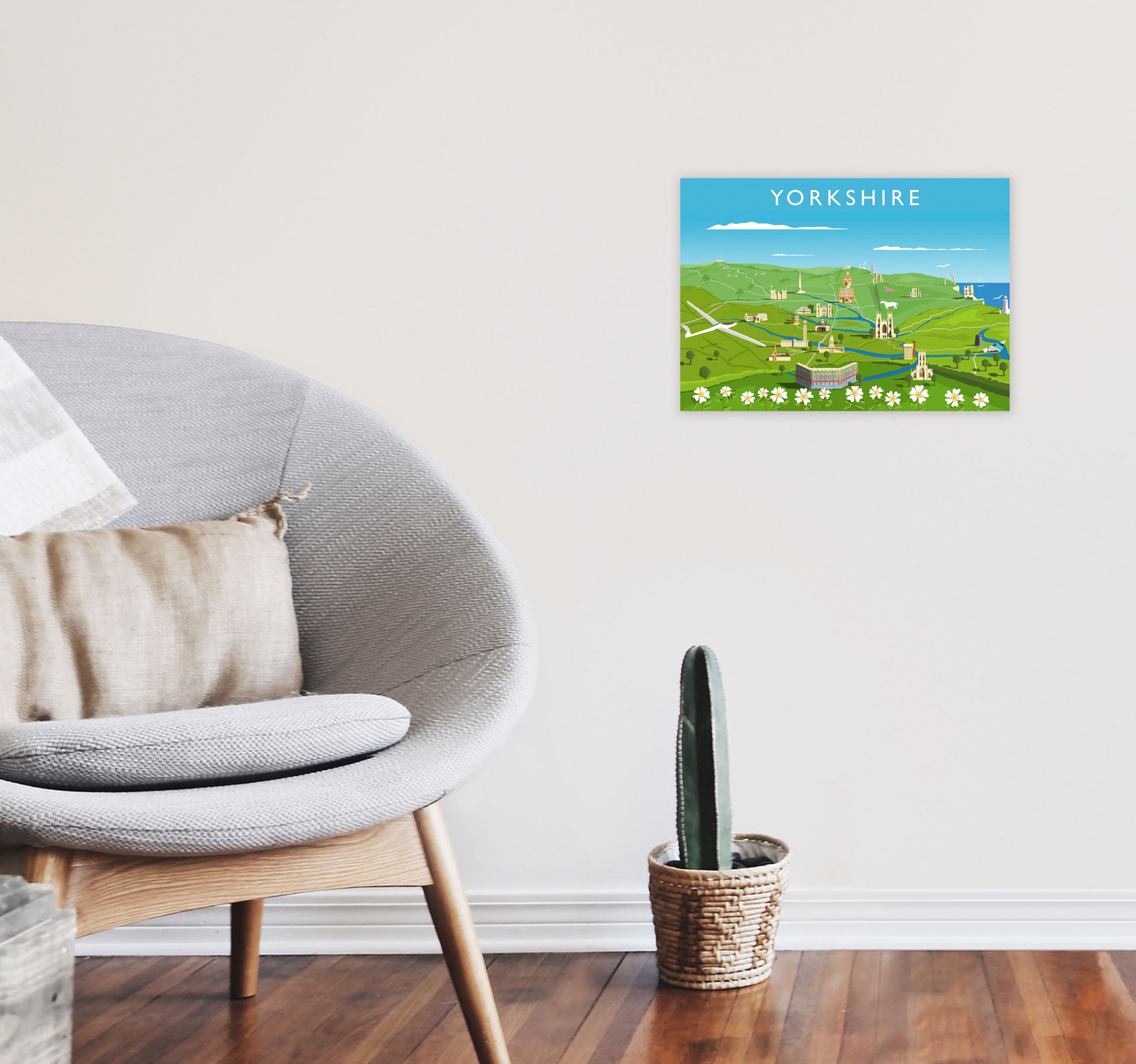 Yorkshire Framed Digital Art Print by Richard O'Neill A3 Black Frame