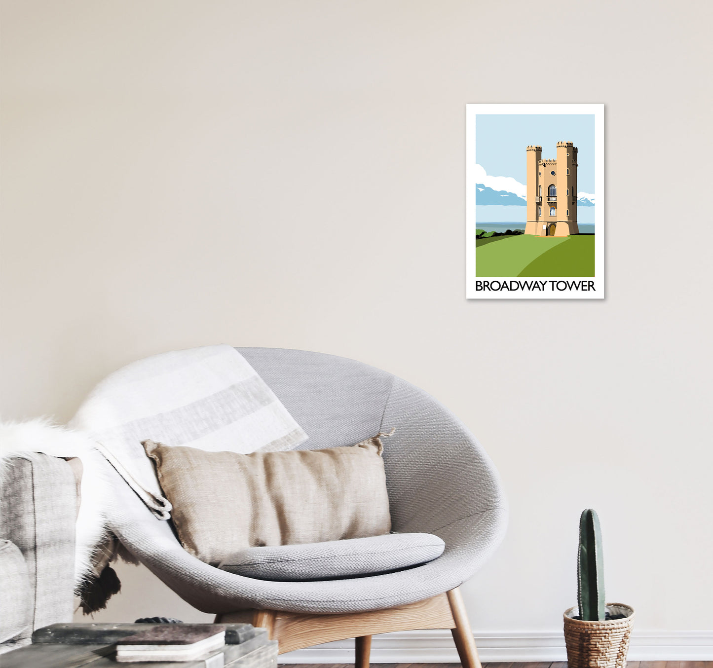 Broadway Tower Portrait Art Print by Richard O'Neill A3 Black Frame