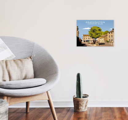 Grassington Yorkshire Dales Art Print by Richard O'Neill A3 Black Frame