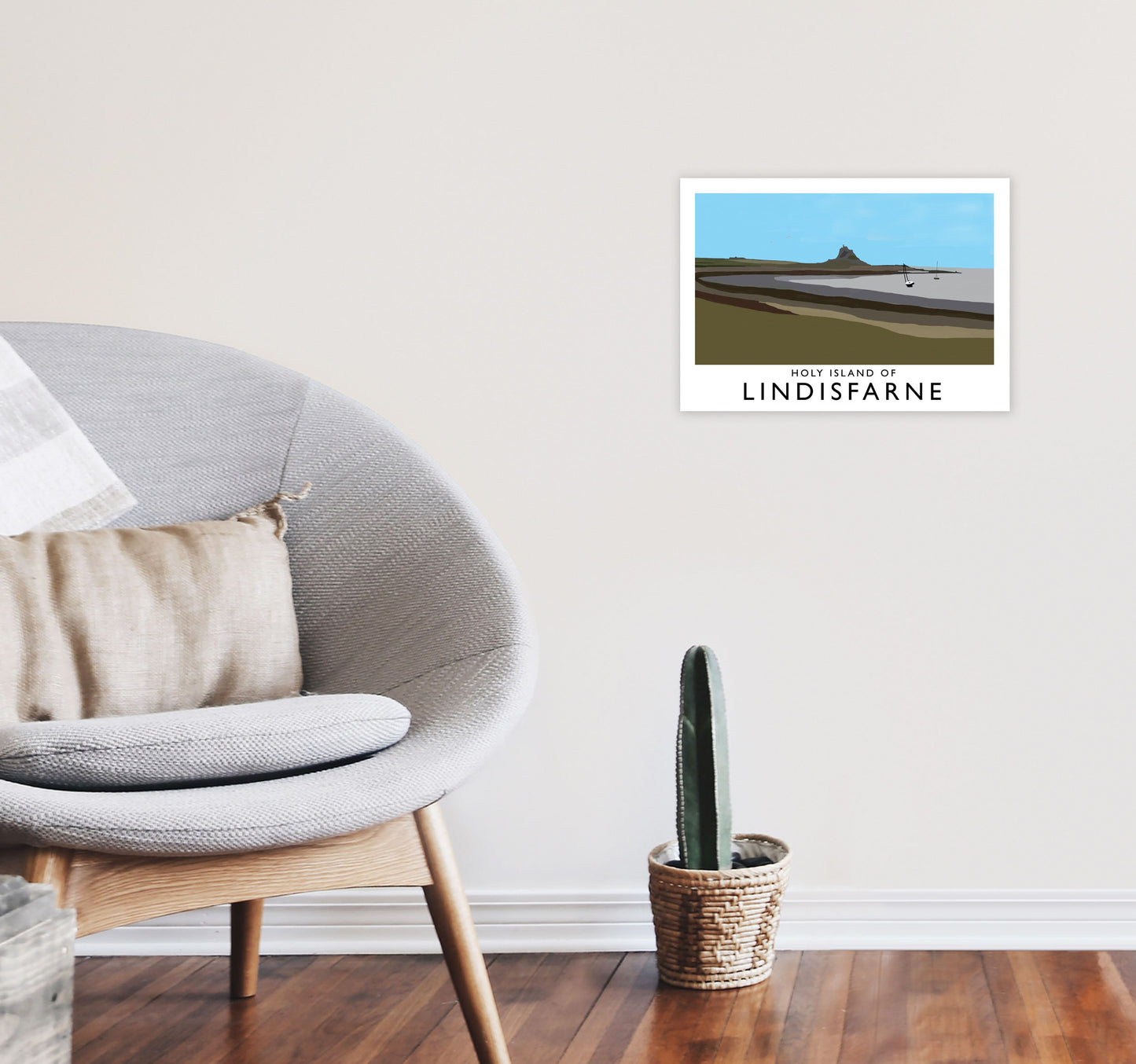 Holy Island of Lindisfarne Art Print by Richard O'Neill A3 Black Frame