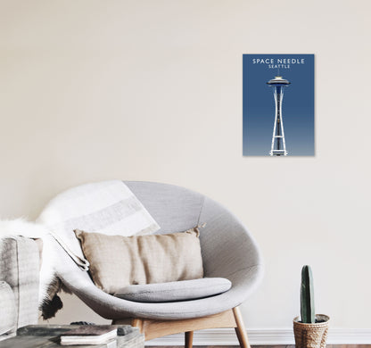 Space Needle Seattle Art Print by Richard O'Neill A3 Black Frame