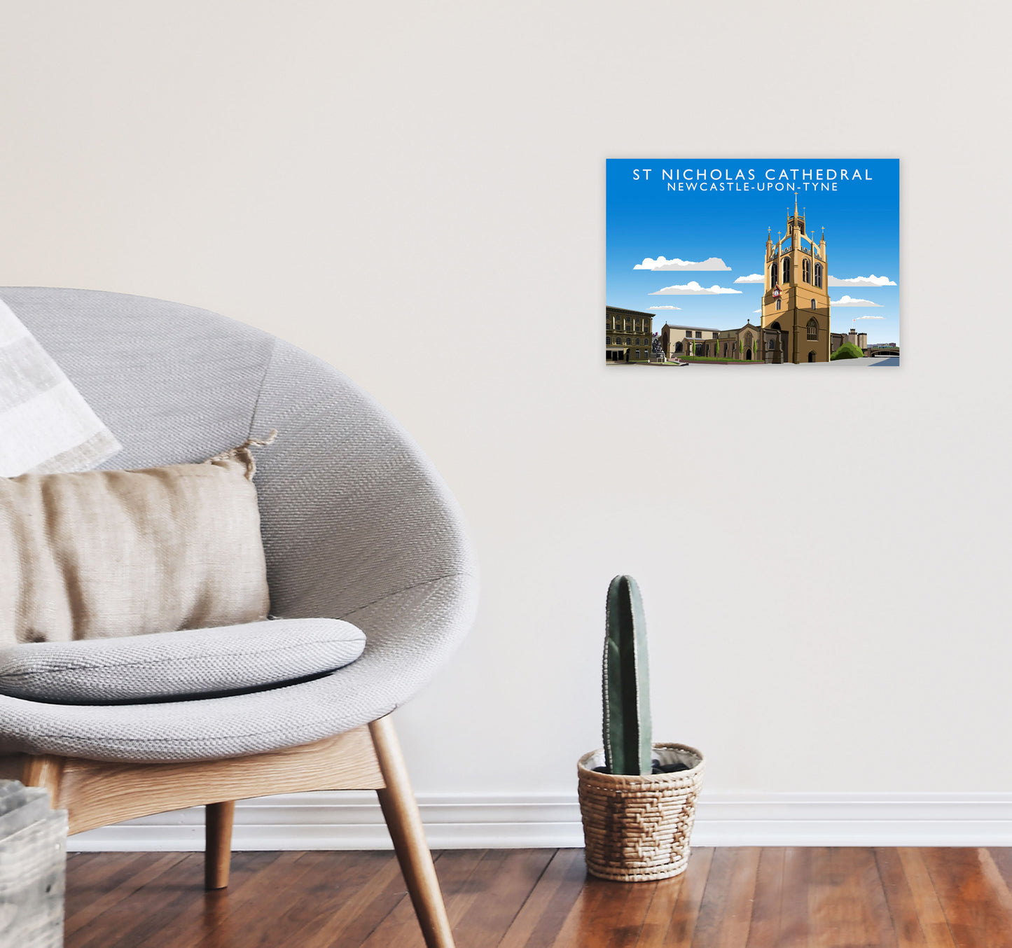 St Nicholas Cathedral Newcastle-Upon-Tyne Art Print by Richard O'Neill A3 Black Frame