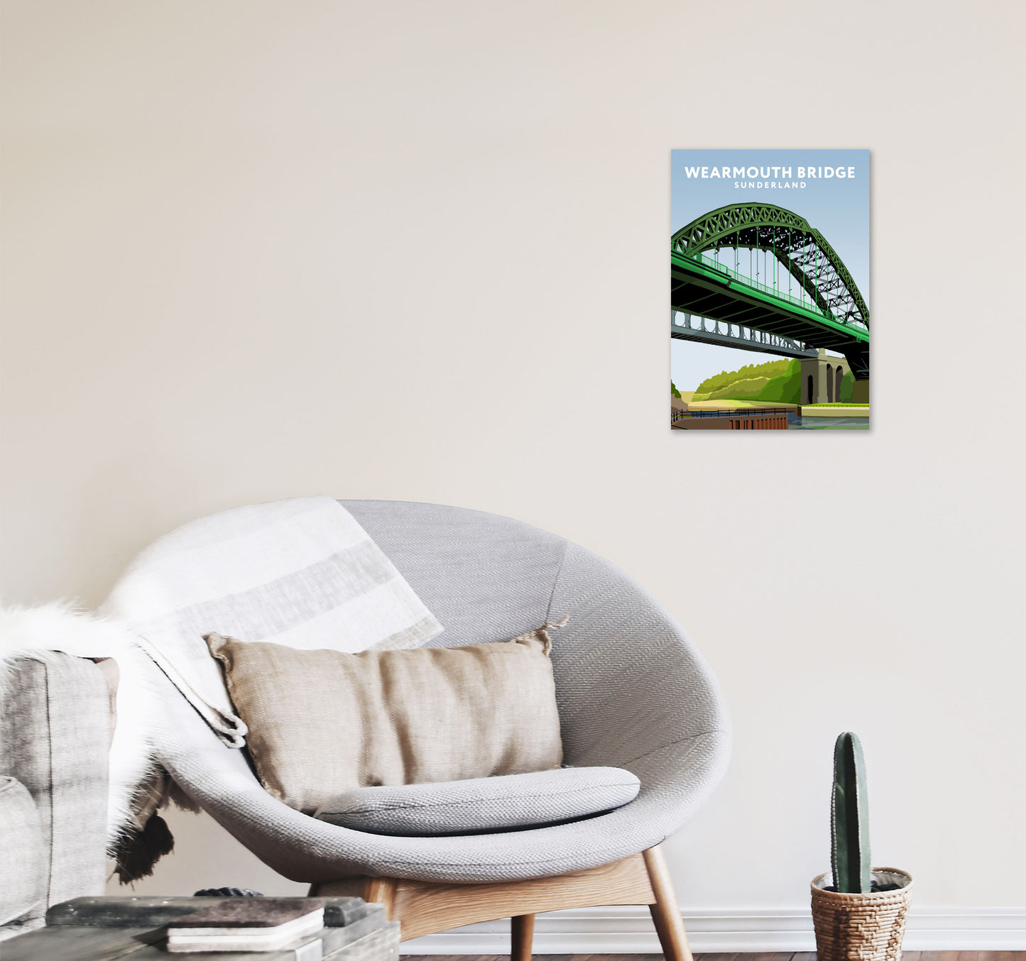 Wearmouth Bridge Portrait by Richard O'Neill A3 Black Frame